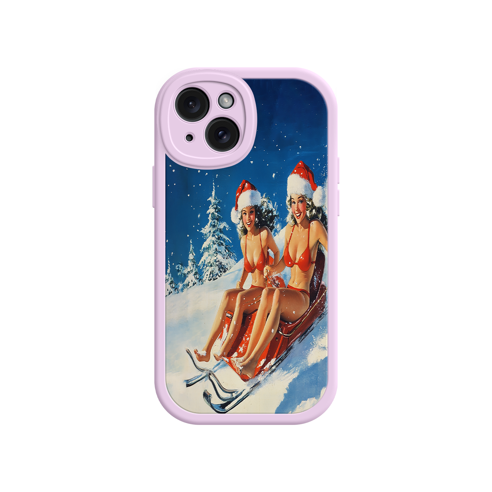 Santa Bikini Sled iPhone 17 Case – Funny Christmas Design, Sexy Holiday Vibes, Winter Wonderland Art