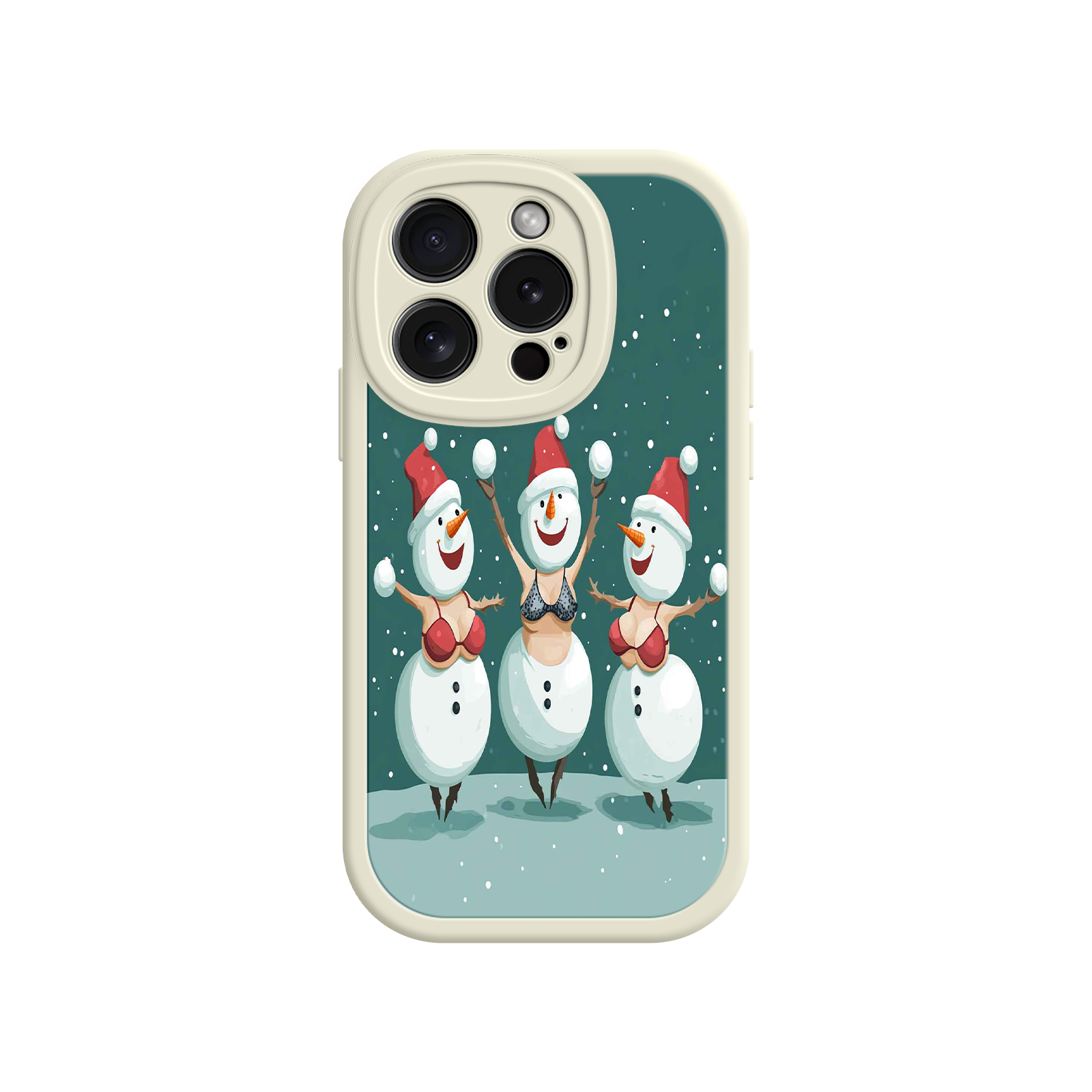 Festive Snowman iPhone 17 Case – Funny Christmas Art, Jolly Holiday Design, Soft Snowflakes