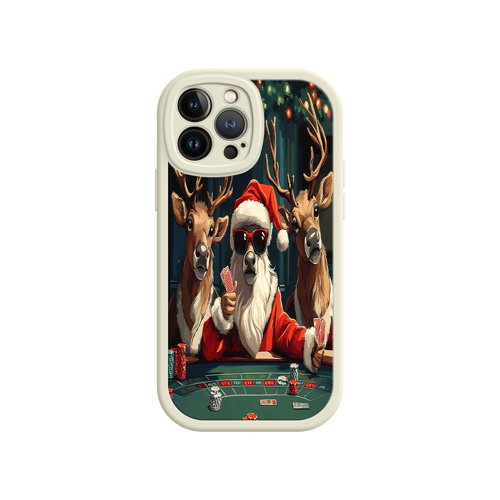 Santa Claus Poker iPhone 17 Case – Funny Christmas Design, Holiday Pet Humor, Reindeer Game Night