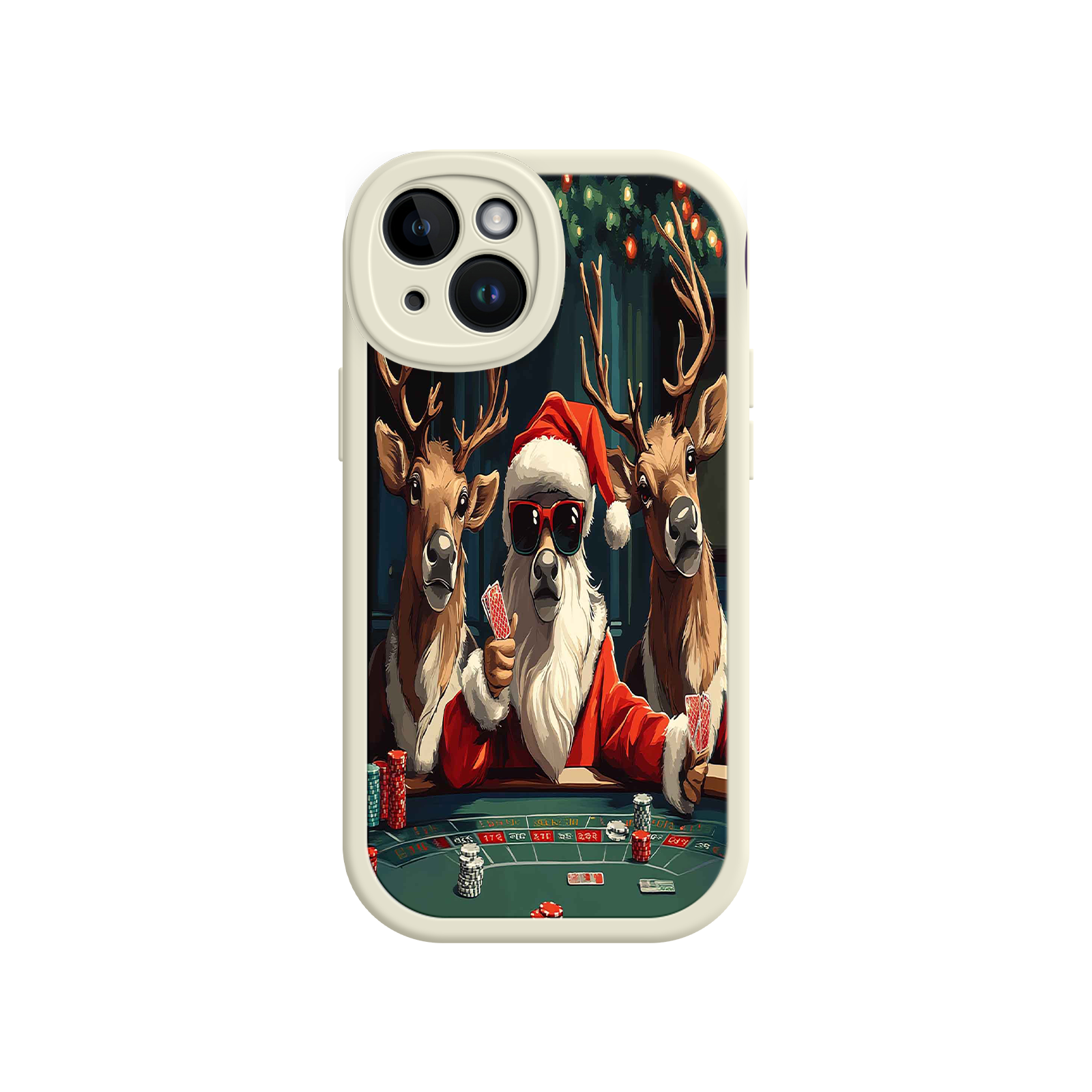 Santa Claus Poker iPhone 17 Case – Funny Christmas Design, Holiday Pet Humor, Reindeer Game Night