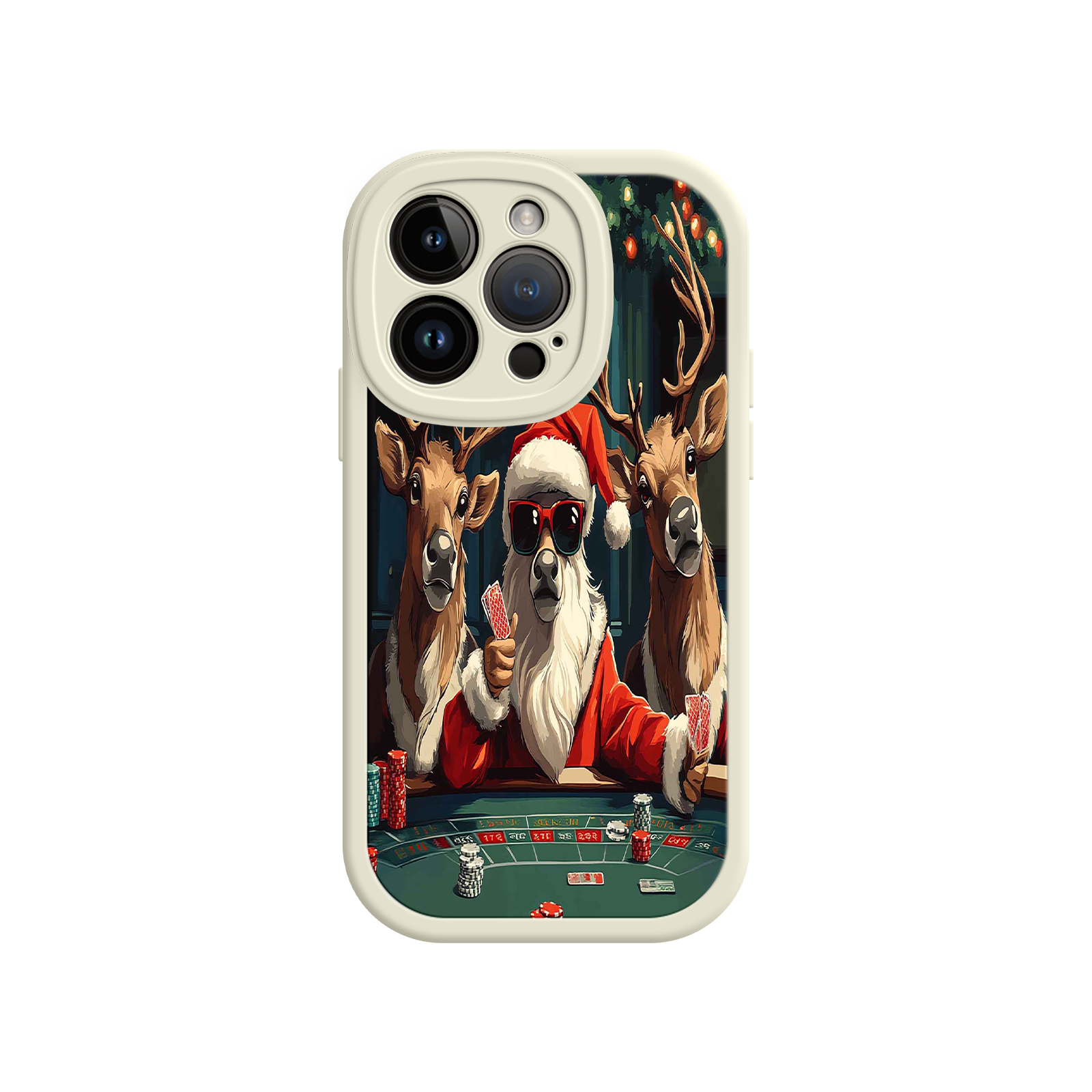 Santa Claus Poker iPhone 17 Case – Funny Christmas Design, Holiday Pet Humor, Reindeer Game Night
