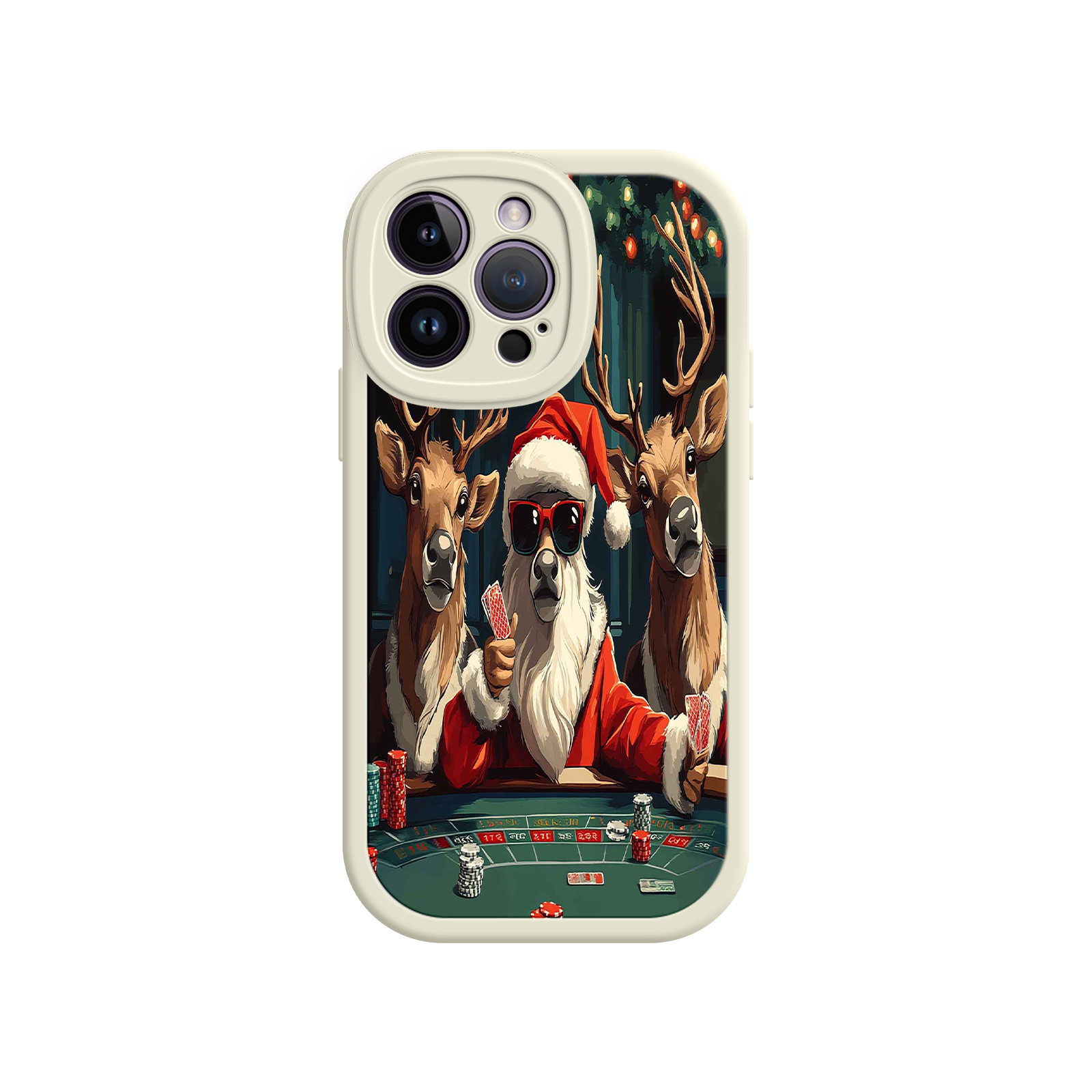 Santa Claus Poker iPhone 17 Case – Funny Christmas Design, Holiday Pet Humor, Reindeer Game Night