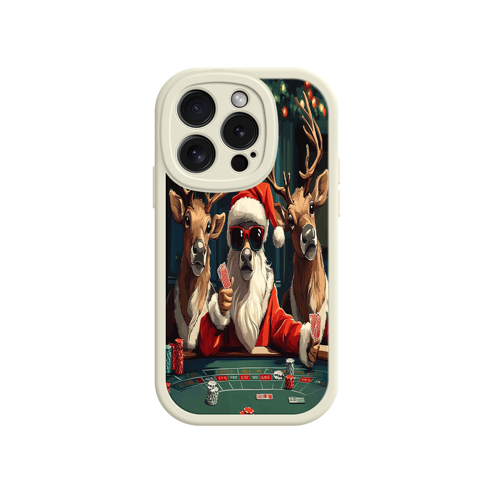 Santa Claus Poker iPhone 17 Case – Funny Christmas Design, Holiday Pet Humor, Reindeer Game Night