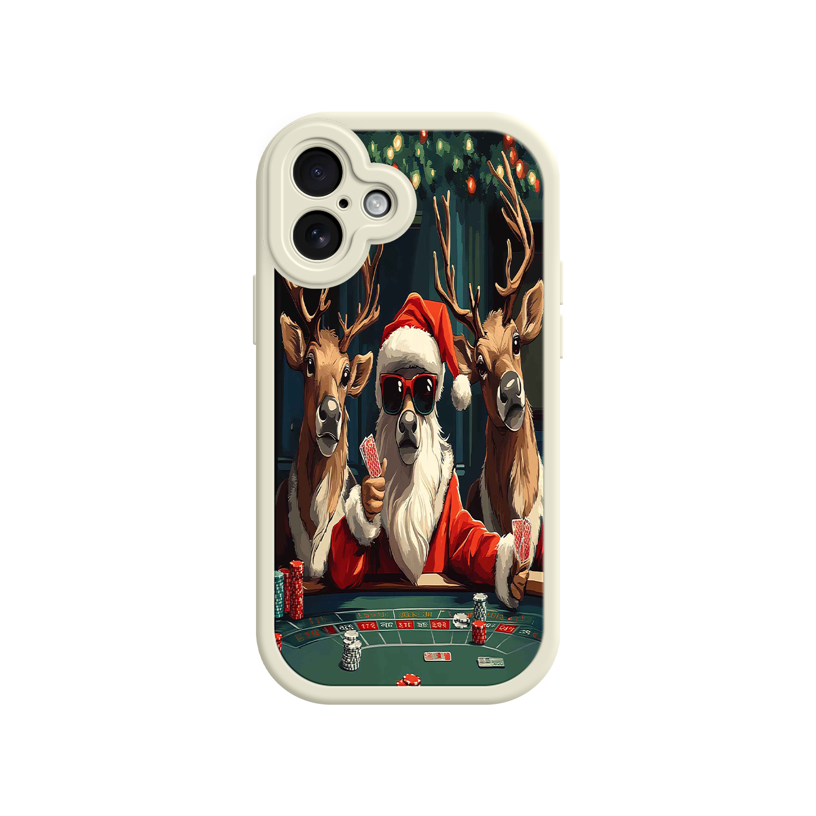 Santa Claus Poker iPhone 17 Case – Funny Christmas Design, Holiday Pet Humor, Reindeer Game Night