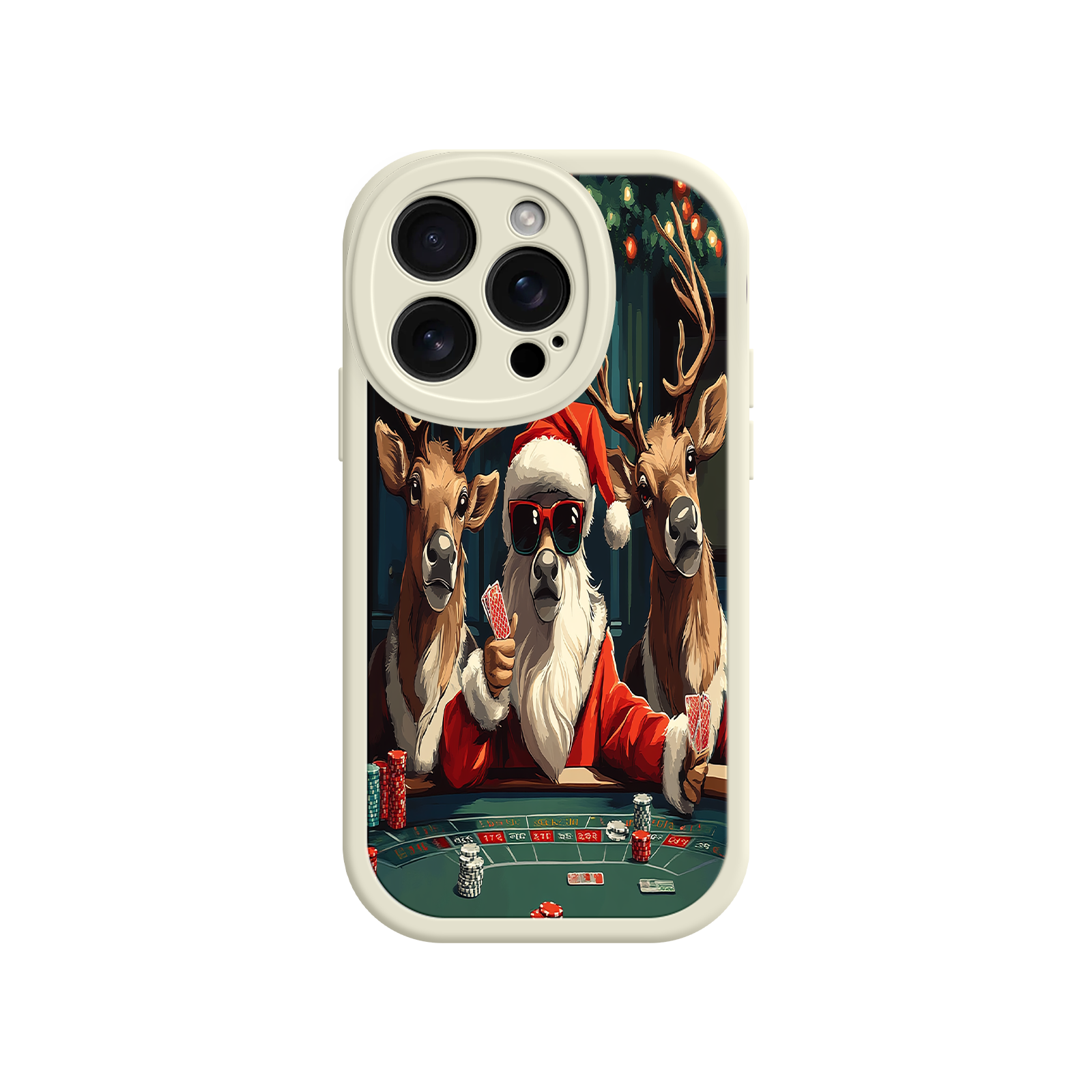 Santa Claus Poker iPhone 17 Case – Funny Christmas Design, Holiday Pet Humor, Reindeer Game Night