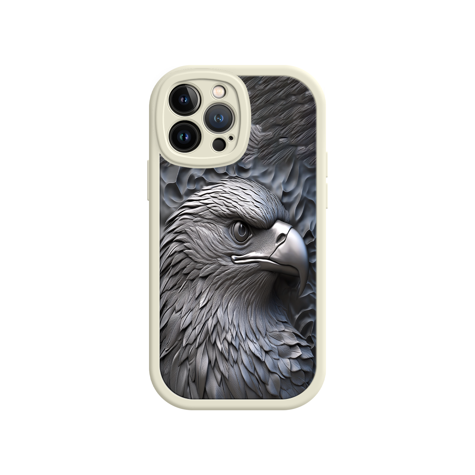 Embossed Eagle iPhone 17 Case – Grayscale 3D Design, Rugged Protective Cover, Symbol of Strength & Freedom