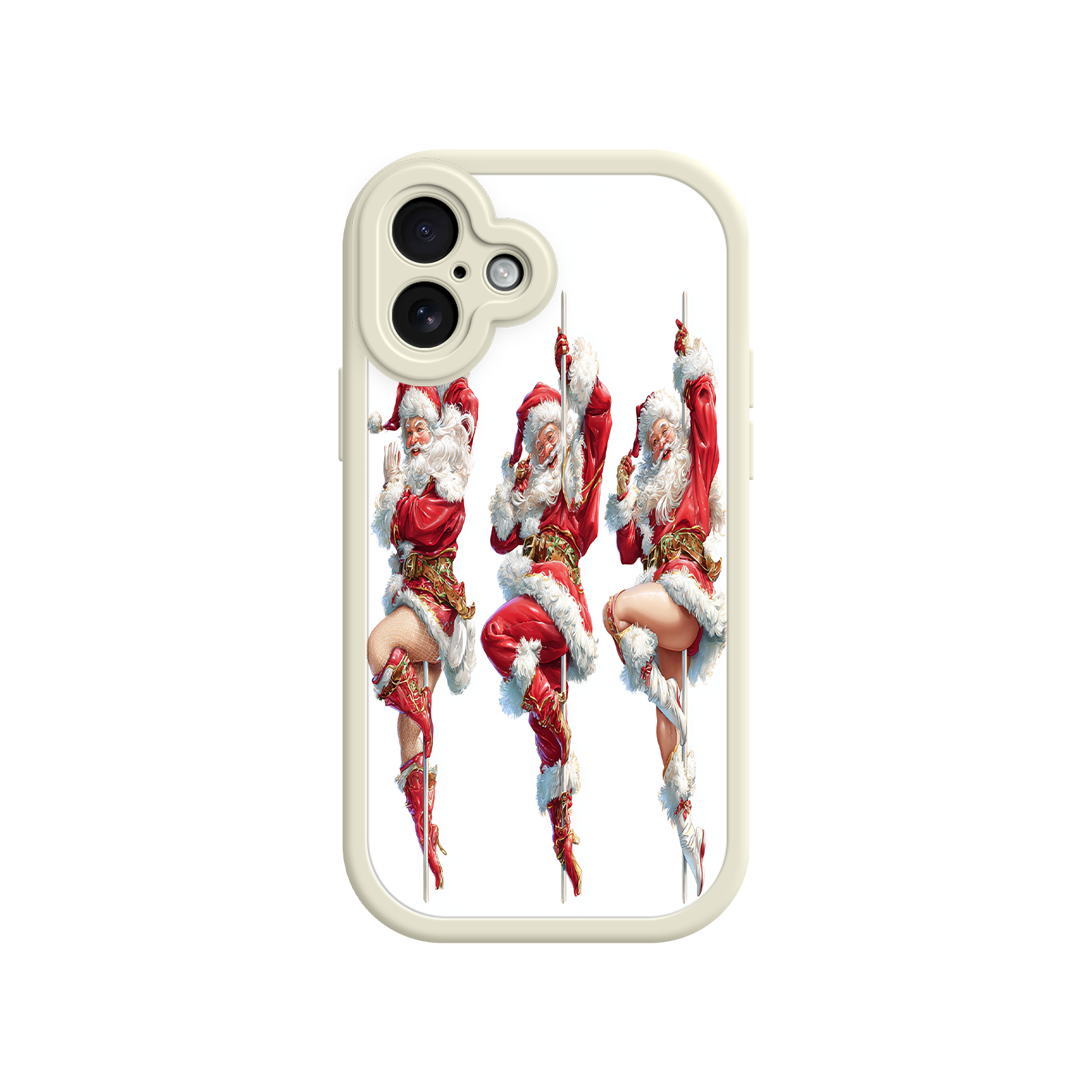 Christmas gift phone case with vintage Santa dancers