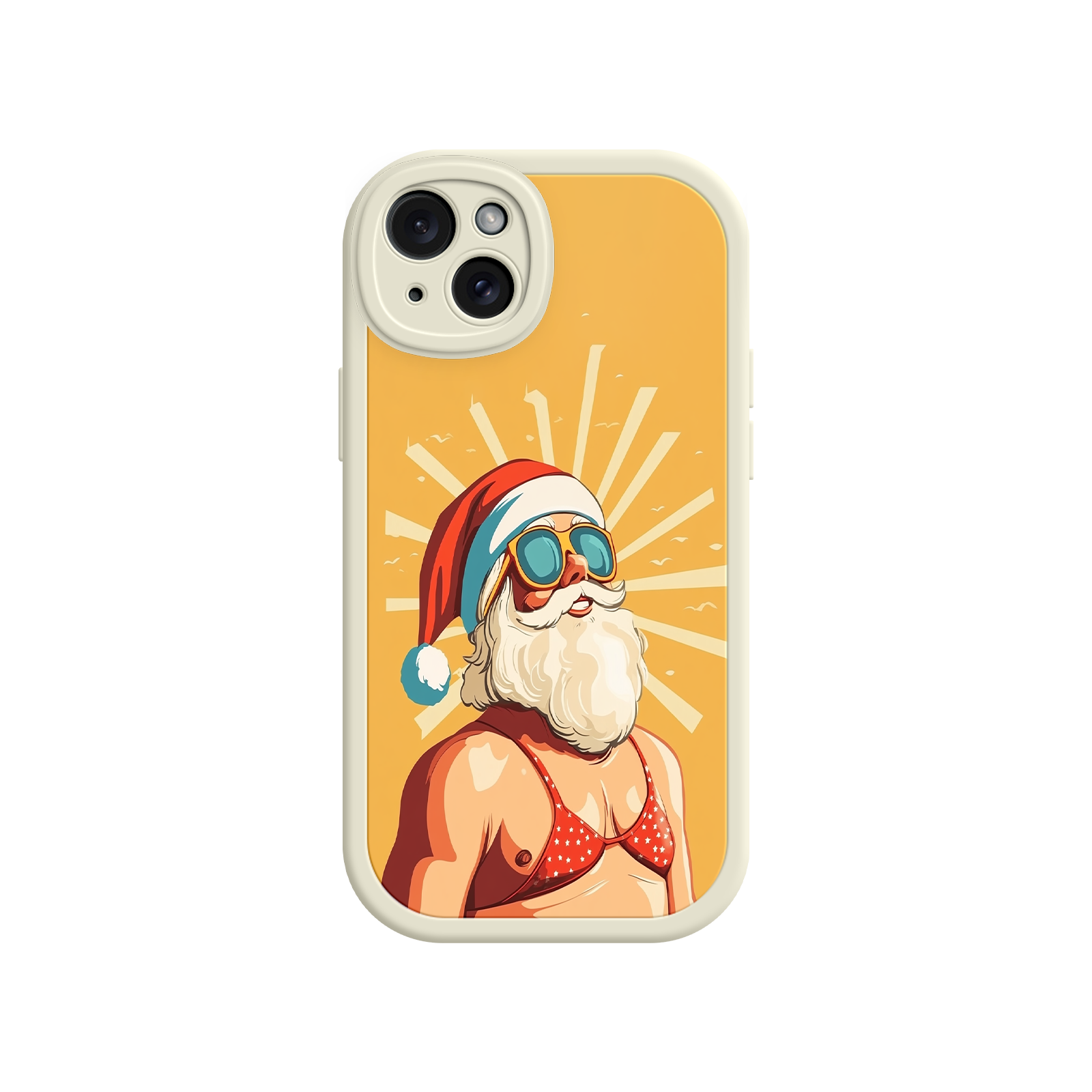 Santa phone case with tropical holiday design