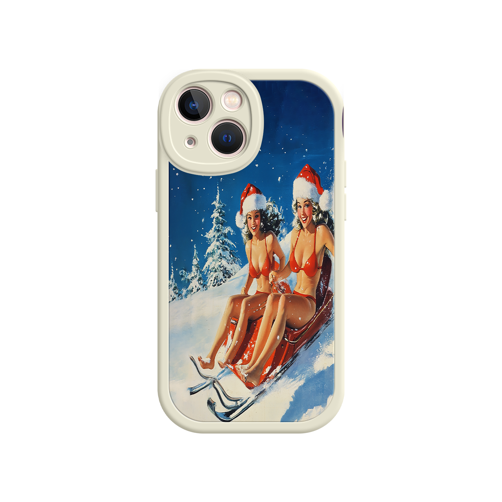 Santa Bikini Sled iPhone 17 Case – Funny Christmas Design, Sexy Holiday Vibes, Winter Wonderland Art