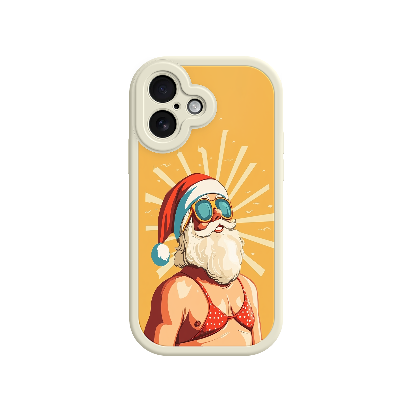 Funny iPhone case with festive summer Santa