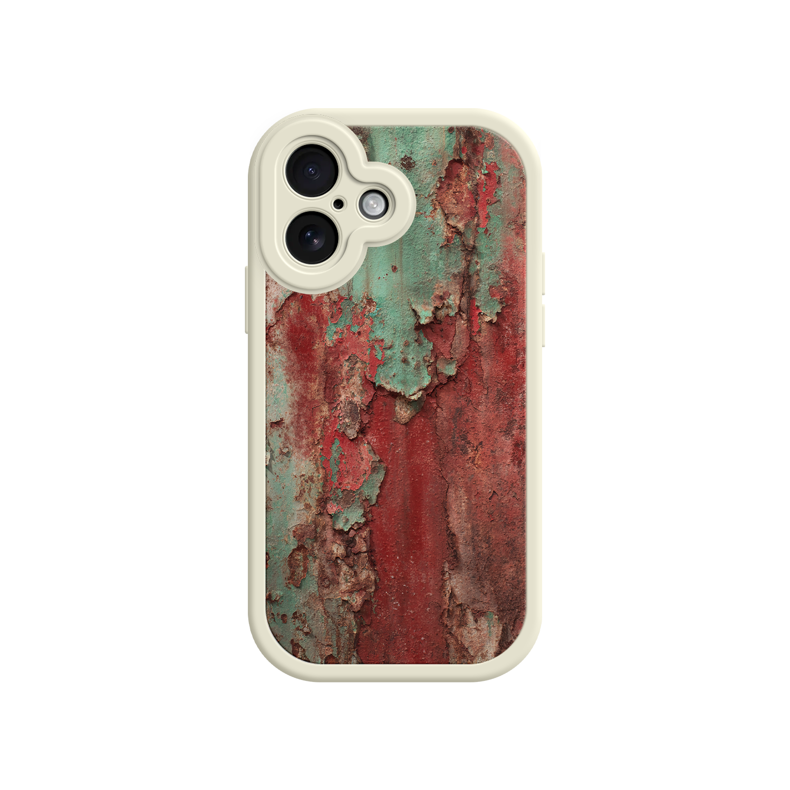 Giftable phone case with artistic rust and paint texture