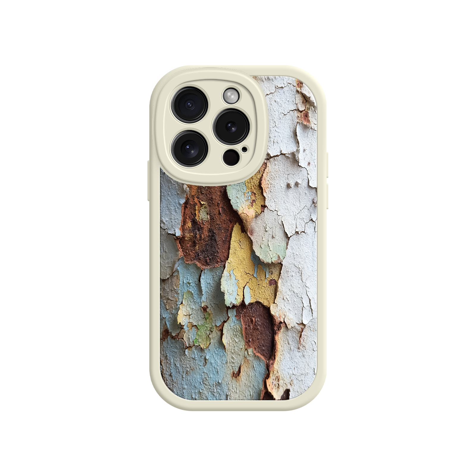 Weathered paint phone case for artistic shots