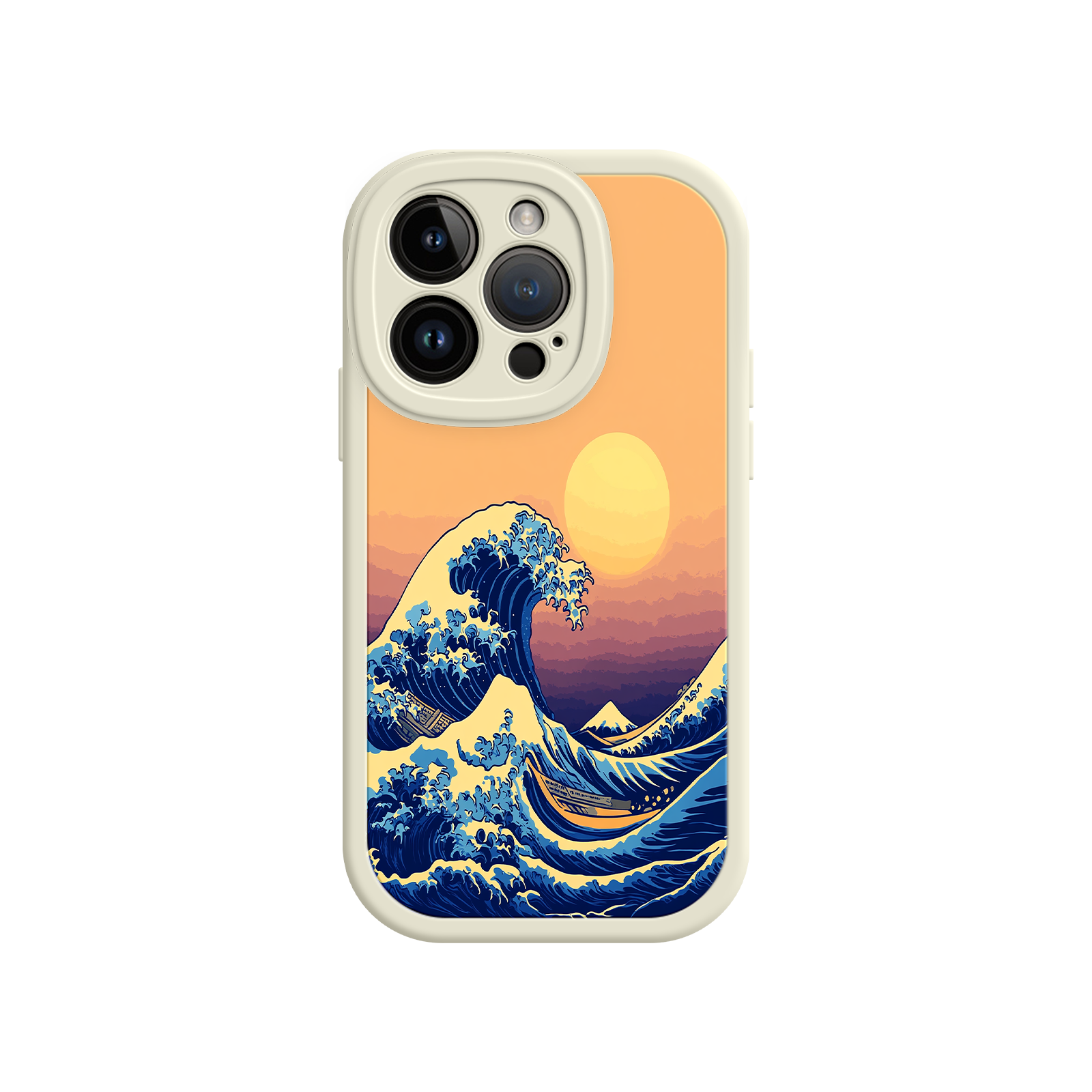 Great Wave Sunset iPhone Case – Japanese Art with Ocean & Mountain Design