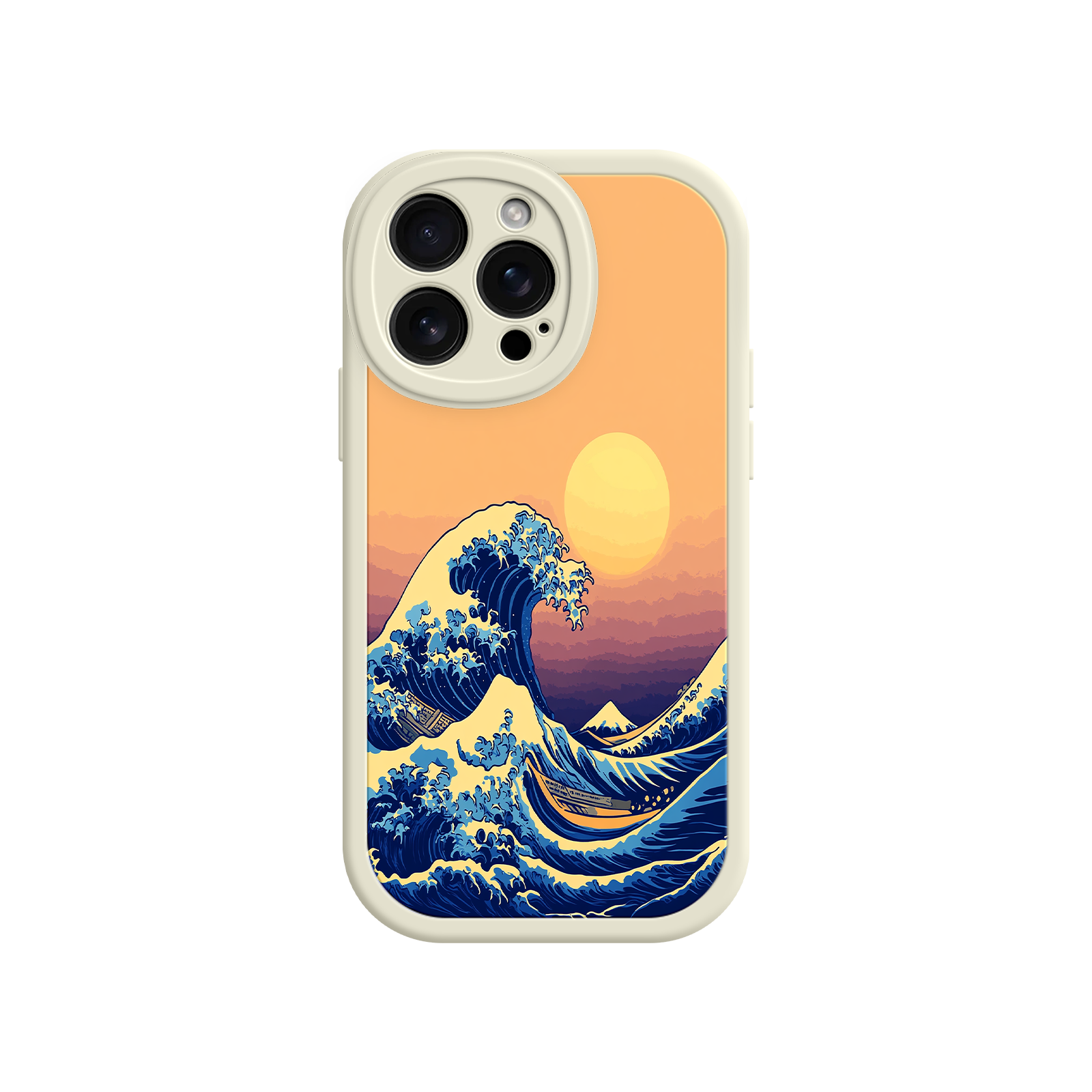 Great Wave Sunset iPhone Case – Japanese Art with Ocean & Mountain Design