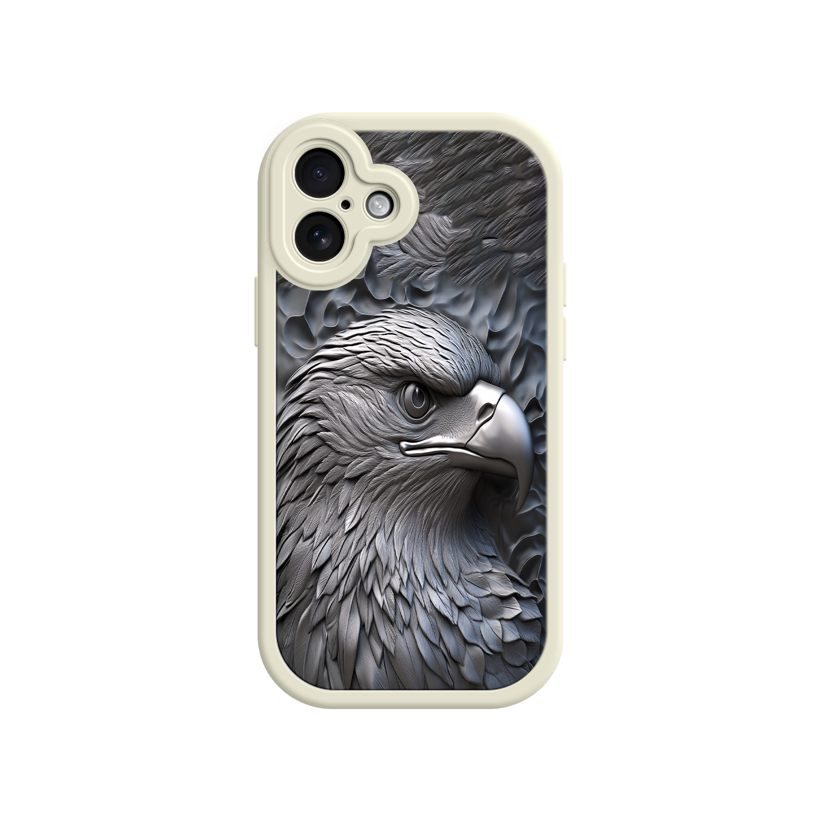 Embossed Eagle iPhone 17 Case – Grayscale 3D Design, Rugged Protective Cover, Symbol of Strength & Freedom