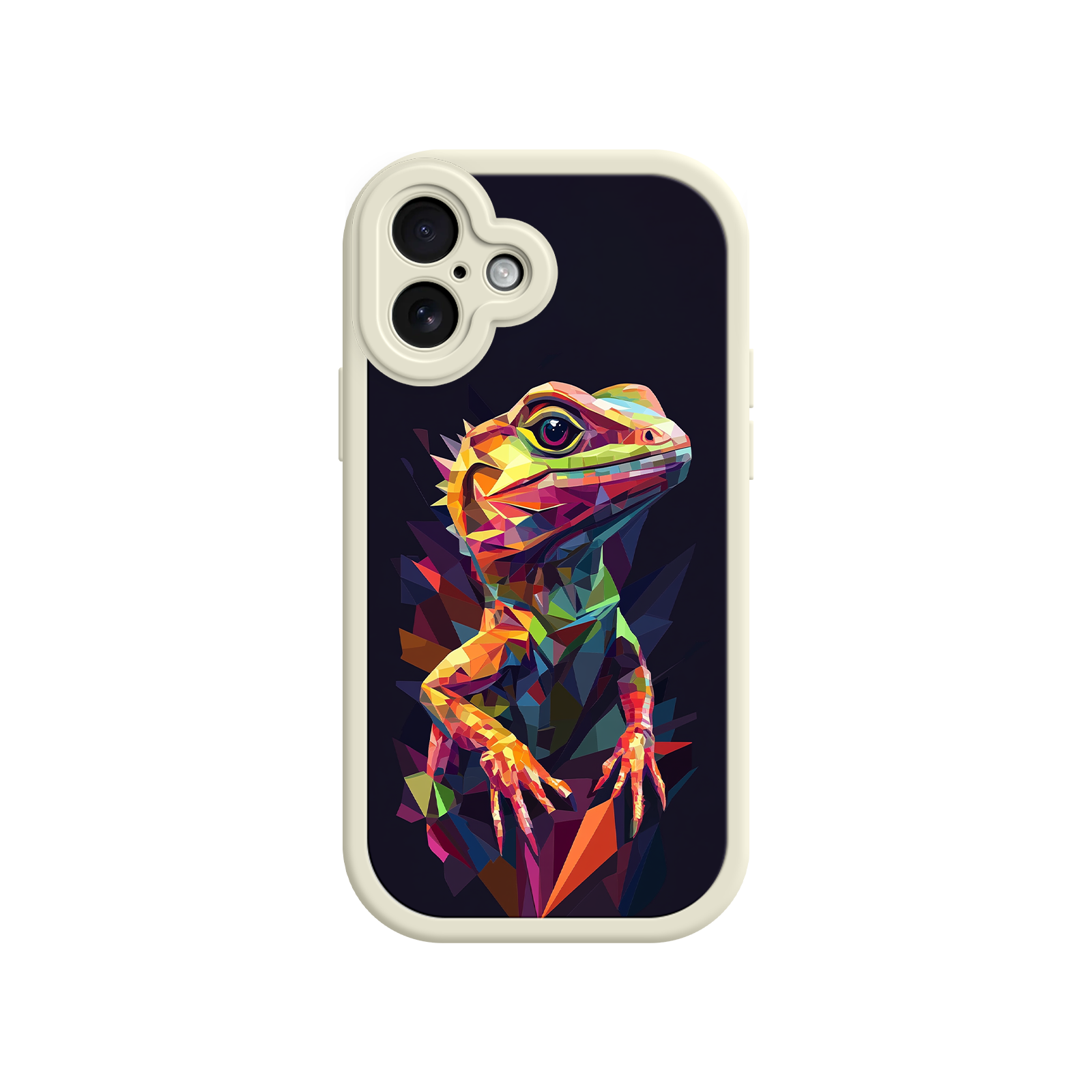 Geometric Lizard iPhone 17 Case – Colorful Polygon Art, Protective Animal Print Cover, Bold Reptile Design