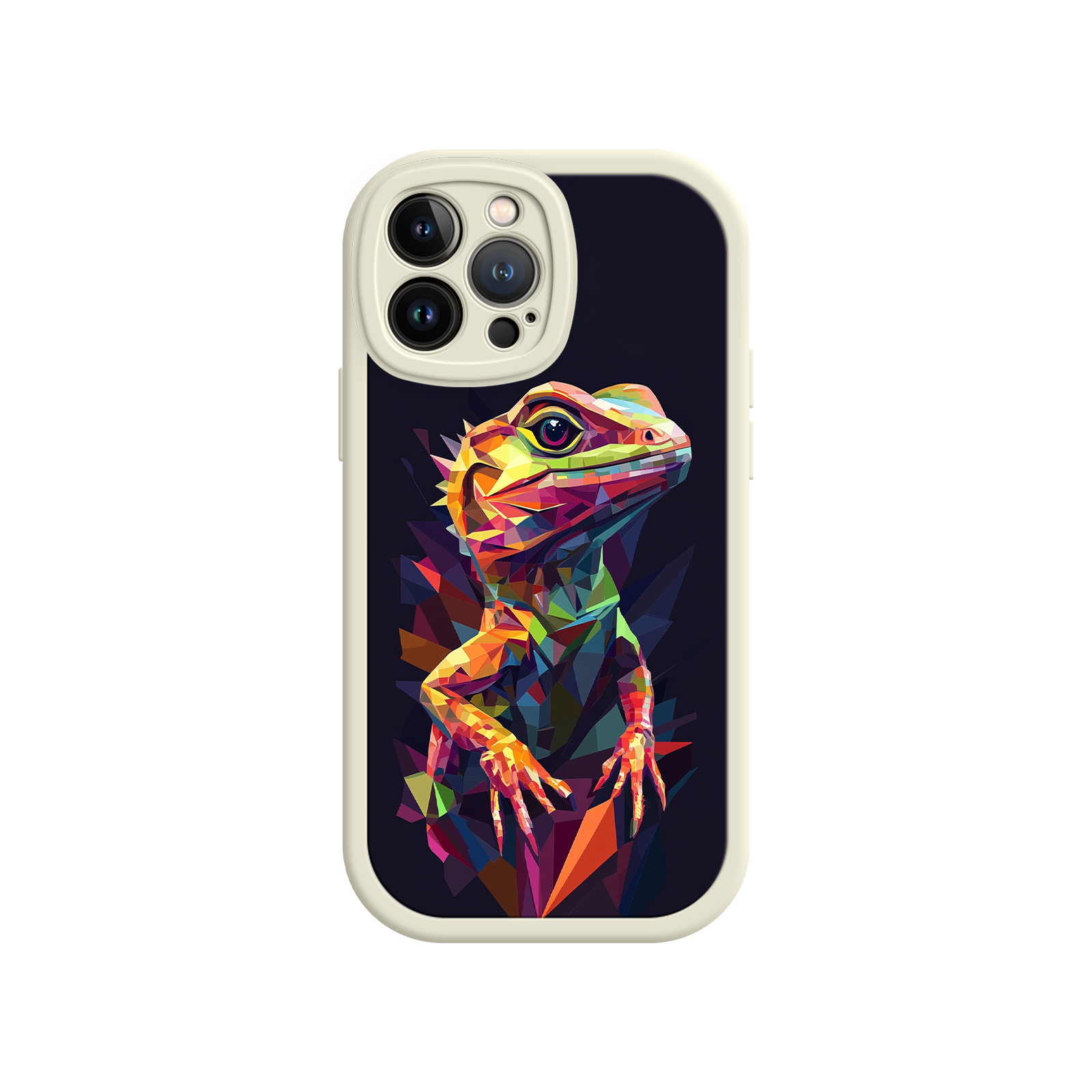 Geometric Lizard iPhone 17 Case – Colorful Polygon Art, Protective Animal Print Cover, Bold Reptile Design