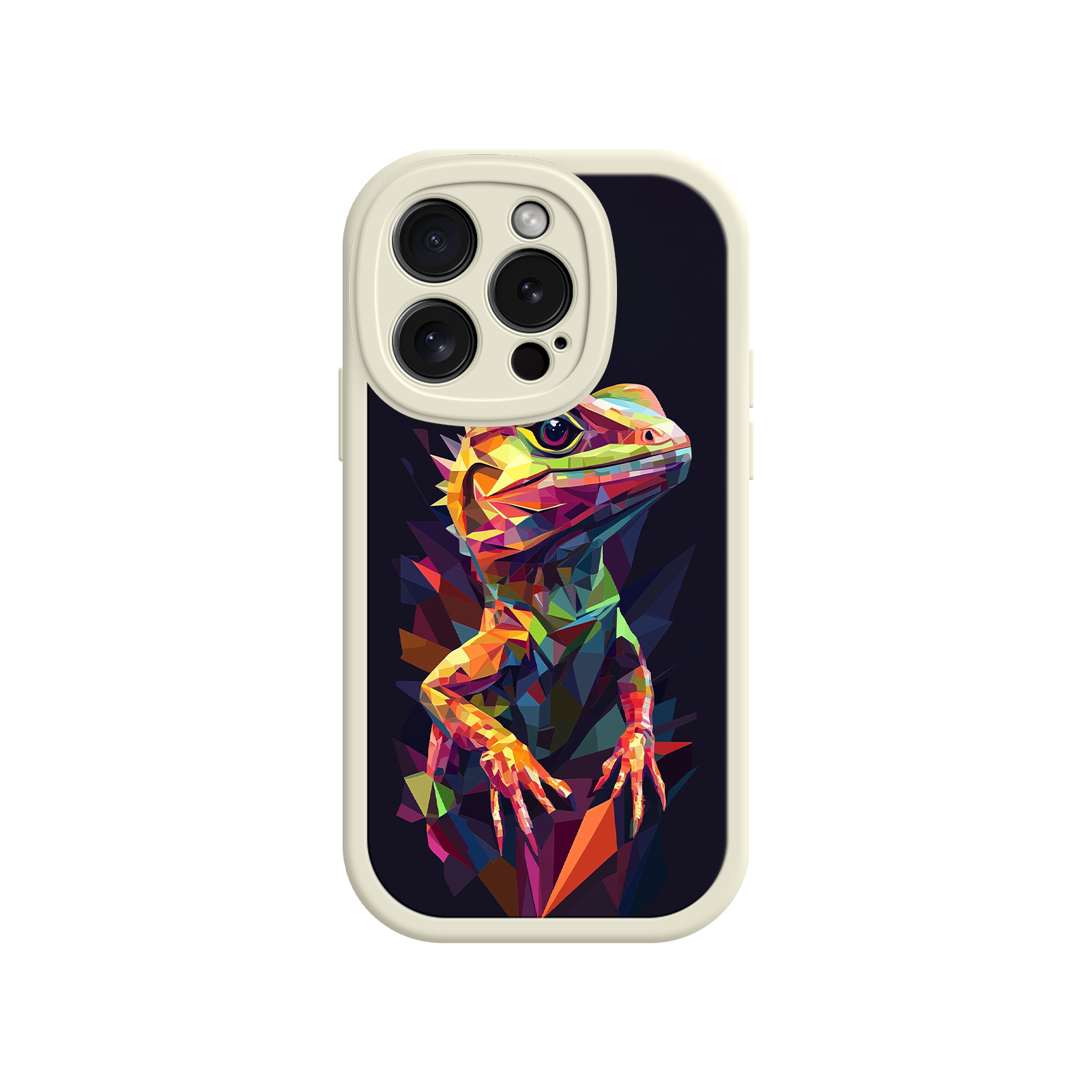 Geometric Lizard iPhone 17 Case – Colorful Polygon Art, Protective Animal Print Cover, Bold Reptile Design