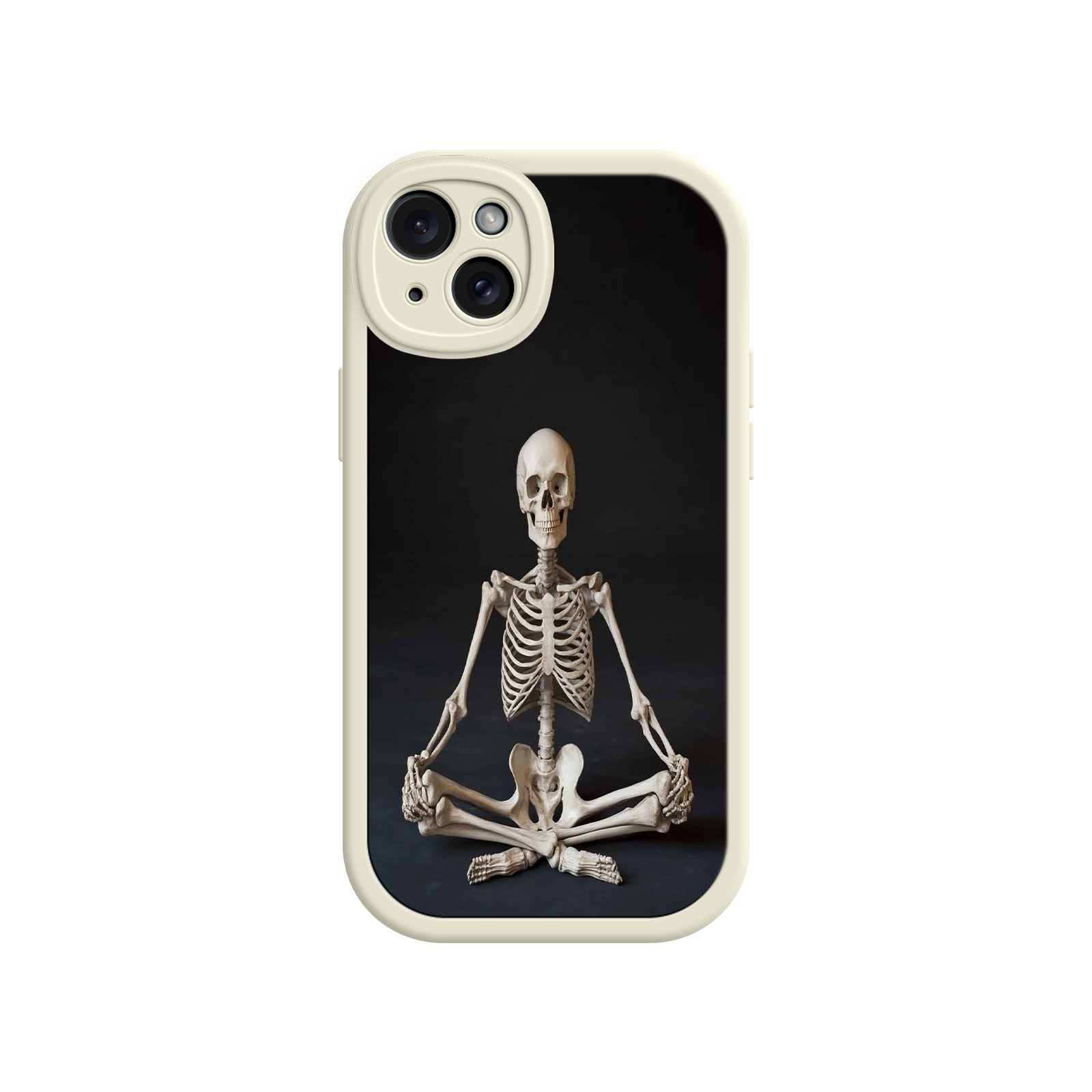 Meditating Skeleton iPhone 17 Case – Gothic Skelly Yoga Art, Anatomical Design, Spiritual Aesthetic