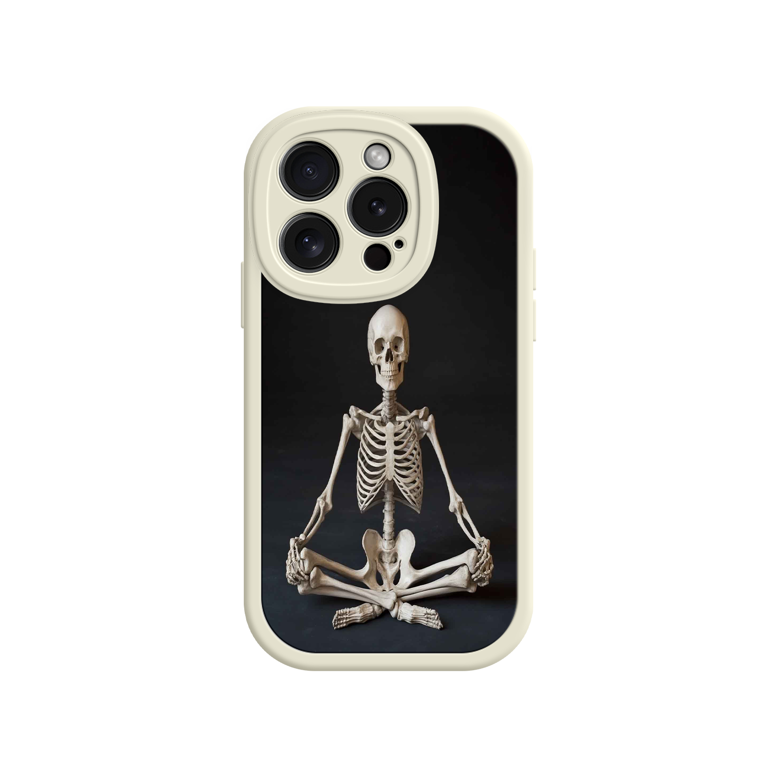 Meditating Skeleton iPhone 17 Case – Gothic Skelly Yoga Art, Anatomical Design, Spiritual Aesthetic