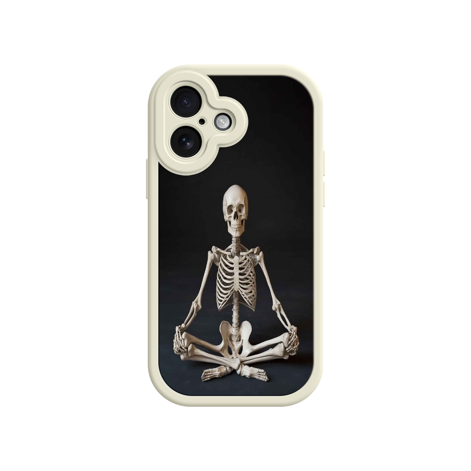 Meditating Skeleton iPhone 17 Case – Gothic Skelly Yoga Art, Anatomical Design, Spiritual Aesthetic