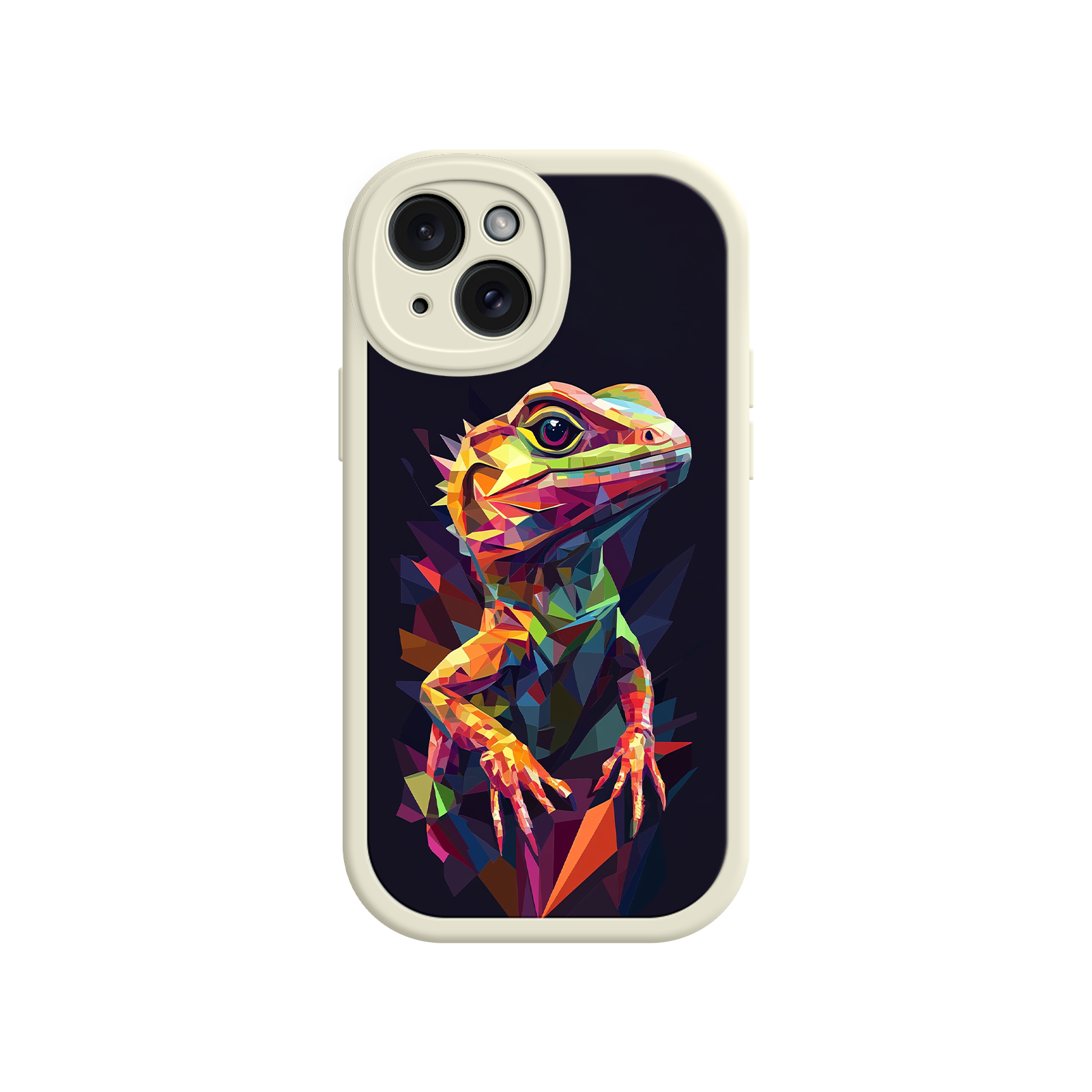 Geometric Lizard iPhone 17 Case – Colorful Polygon Art, Protective Animal Print Cover, Bold Reptile Design