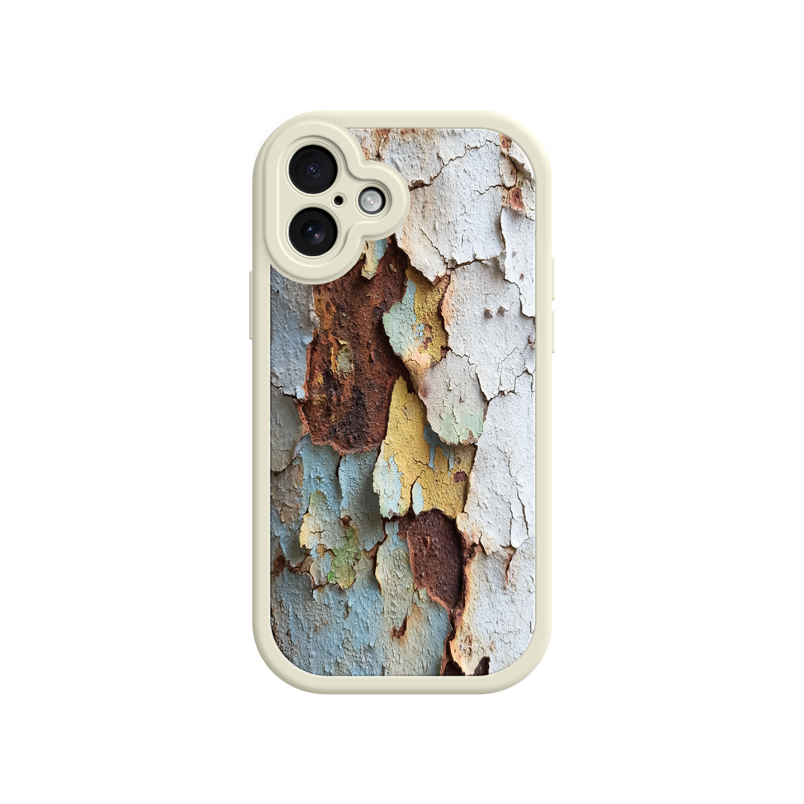 Weathered phone case with earthy tones and texture