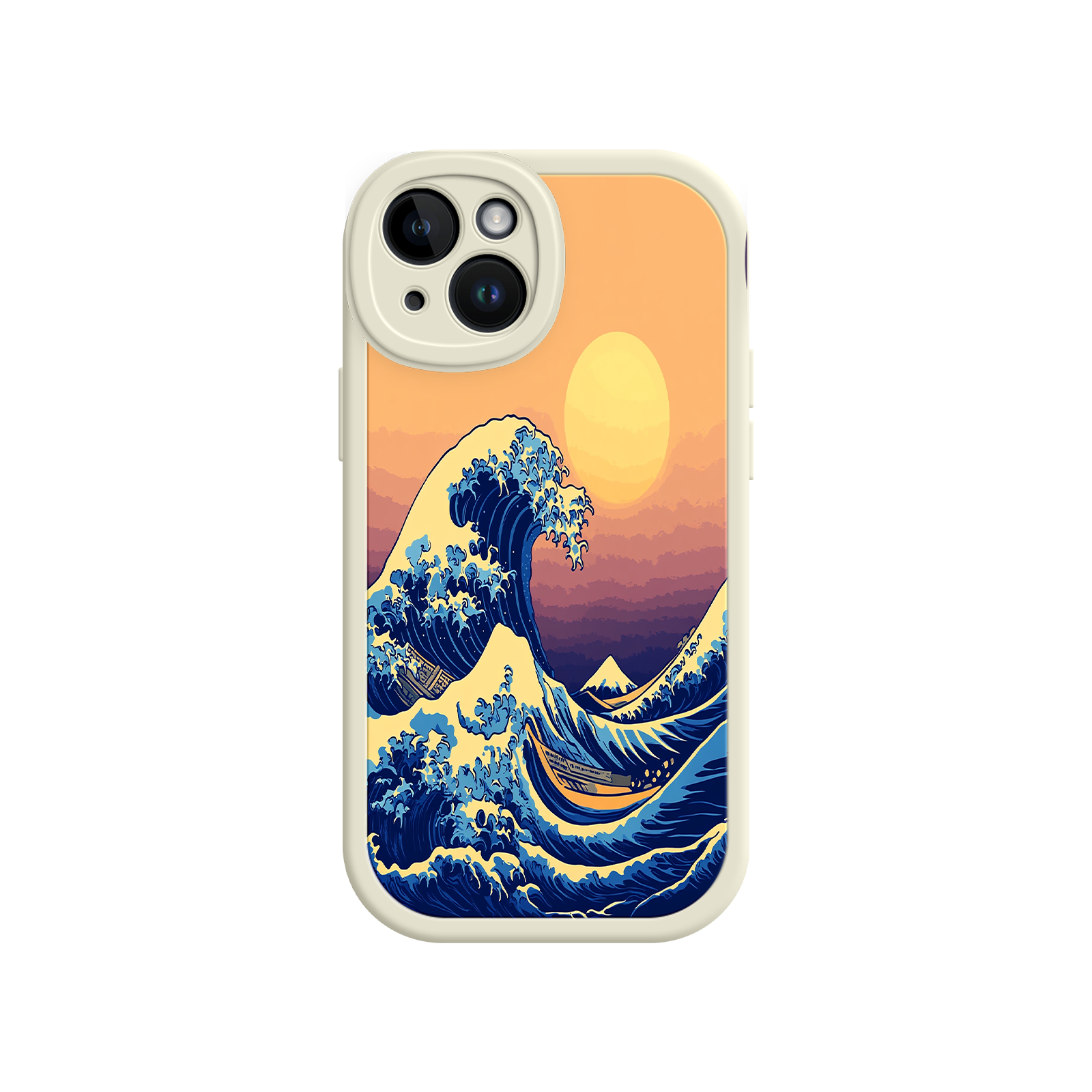 Great Wave Sunset iPhone Case – Japanese Art with Ocean & Mountain Design
