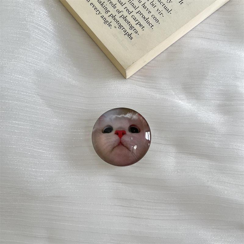 3D Crystal Ball Cat PopSockets phone PopGrip, adjustable cellphone stand, retractable smartphone holder, phone mount support, Folding Kickstand, handheld accessories