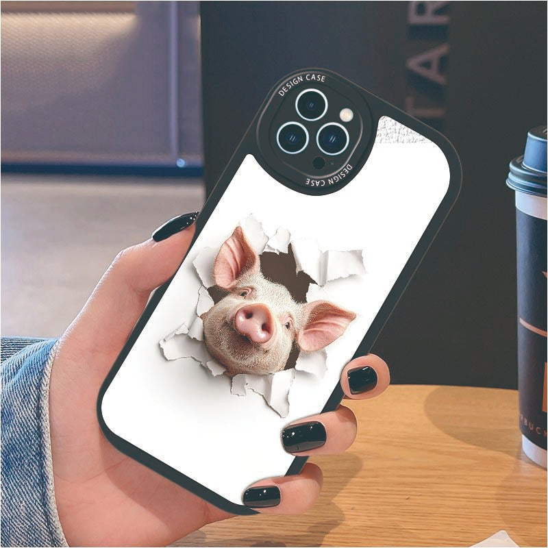 Piggy phonecase compatible for iphone 16 15 14 13 12 11 Cellphone Casing Shockproof Devices Smartphone Protection Protective Back Cover Handheld Accessories Screen Protector