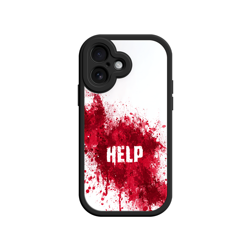 Halloween phone case with blood splatter and scream text