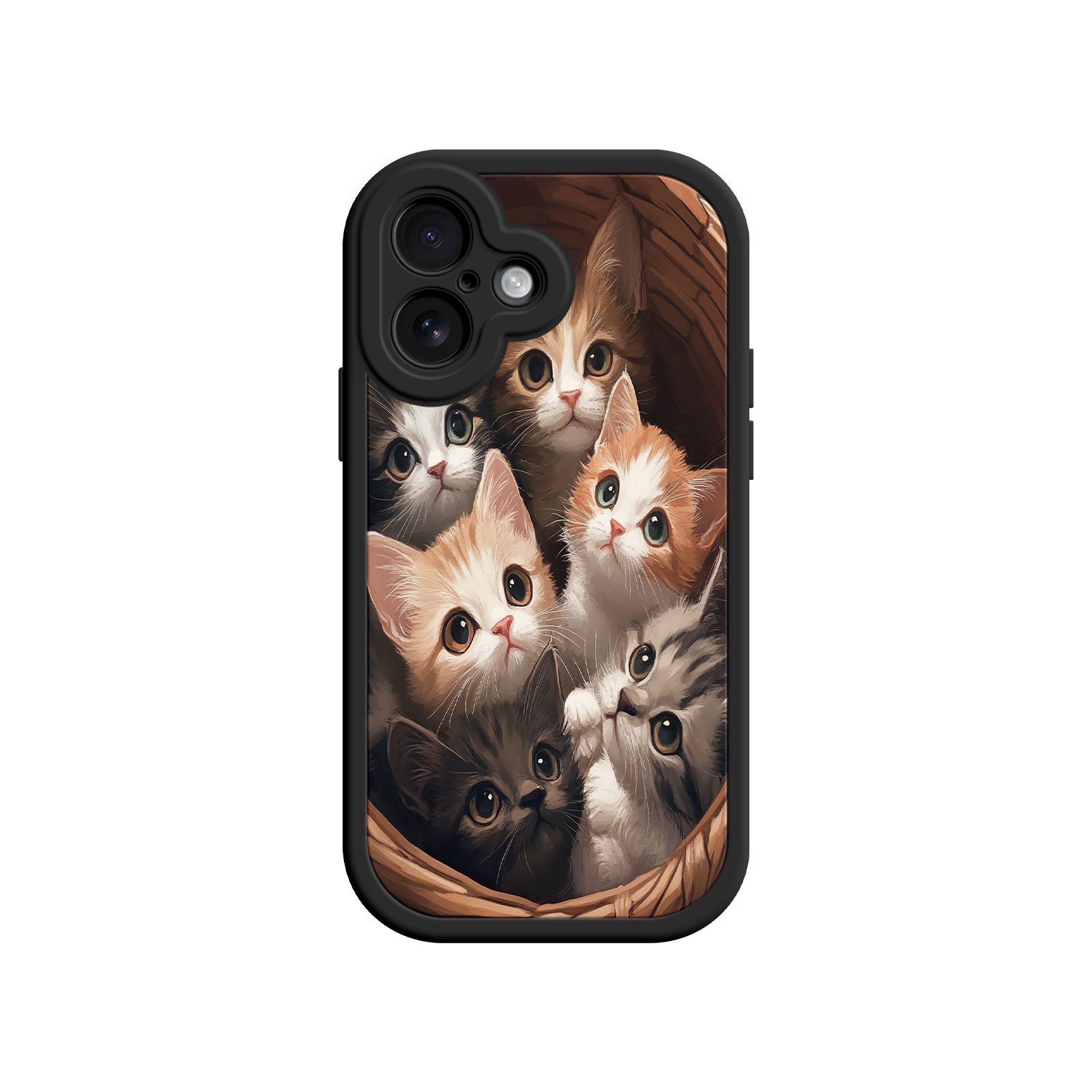 Animal lover phone case with snuggly kittens