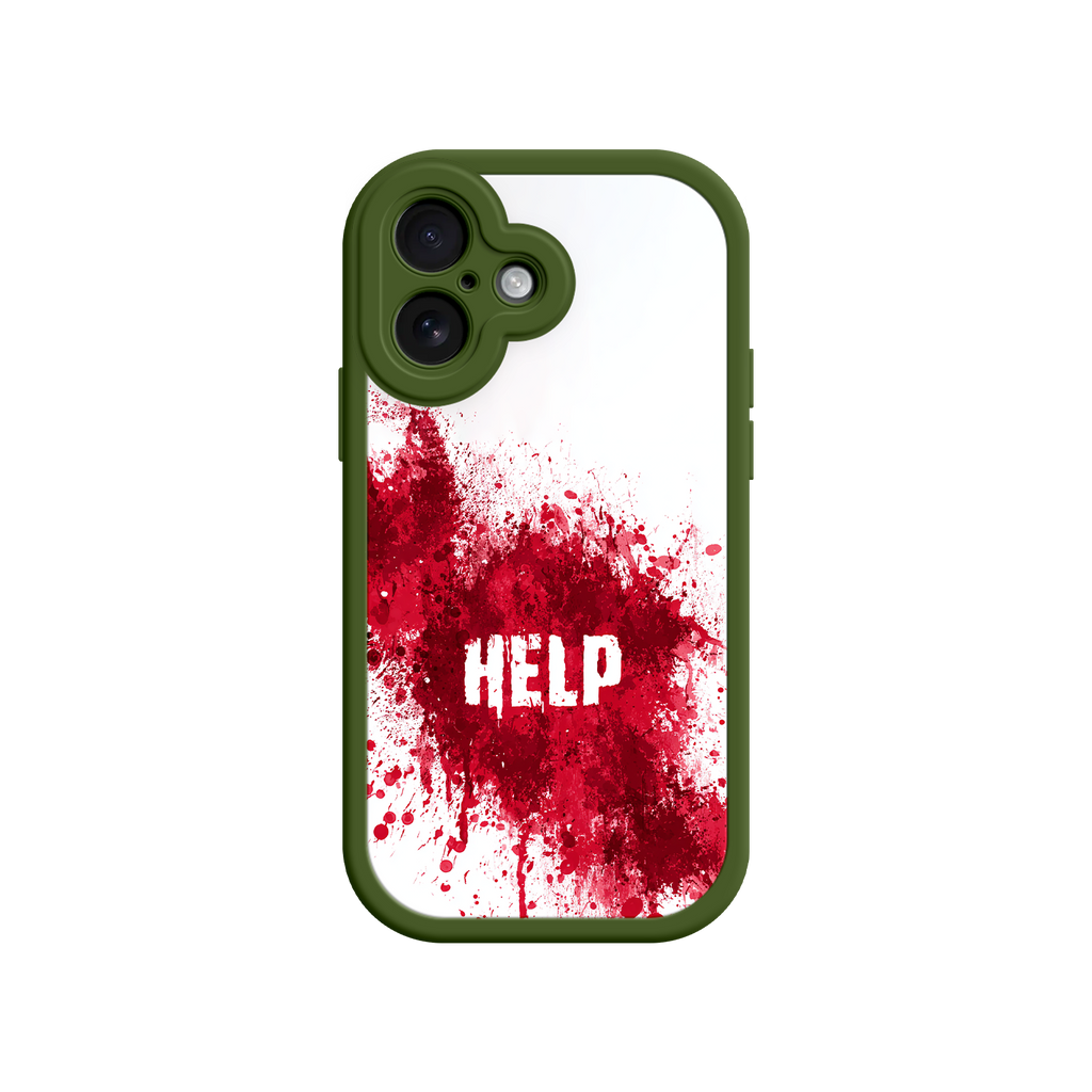 Horror phone case with dramatic red splatter design