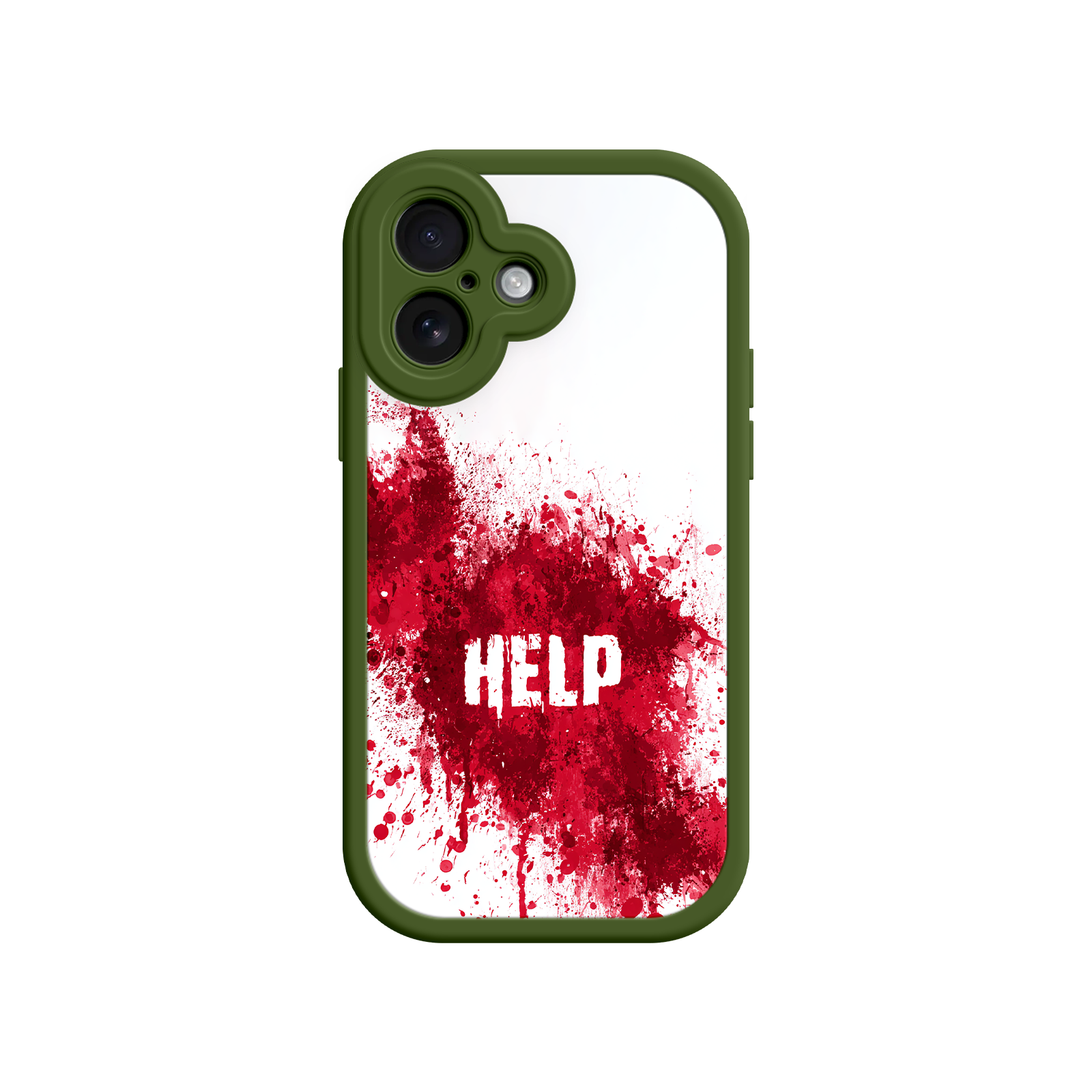 Graphic iPhone case with creepy red design