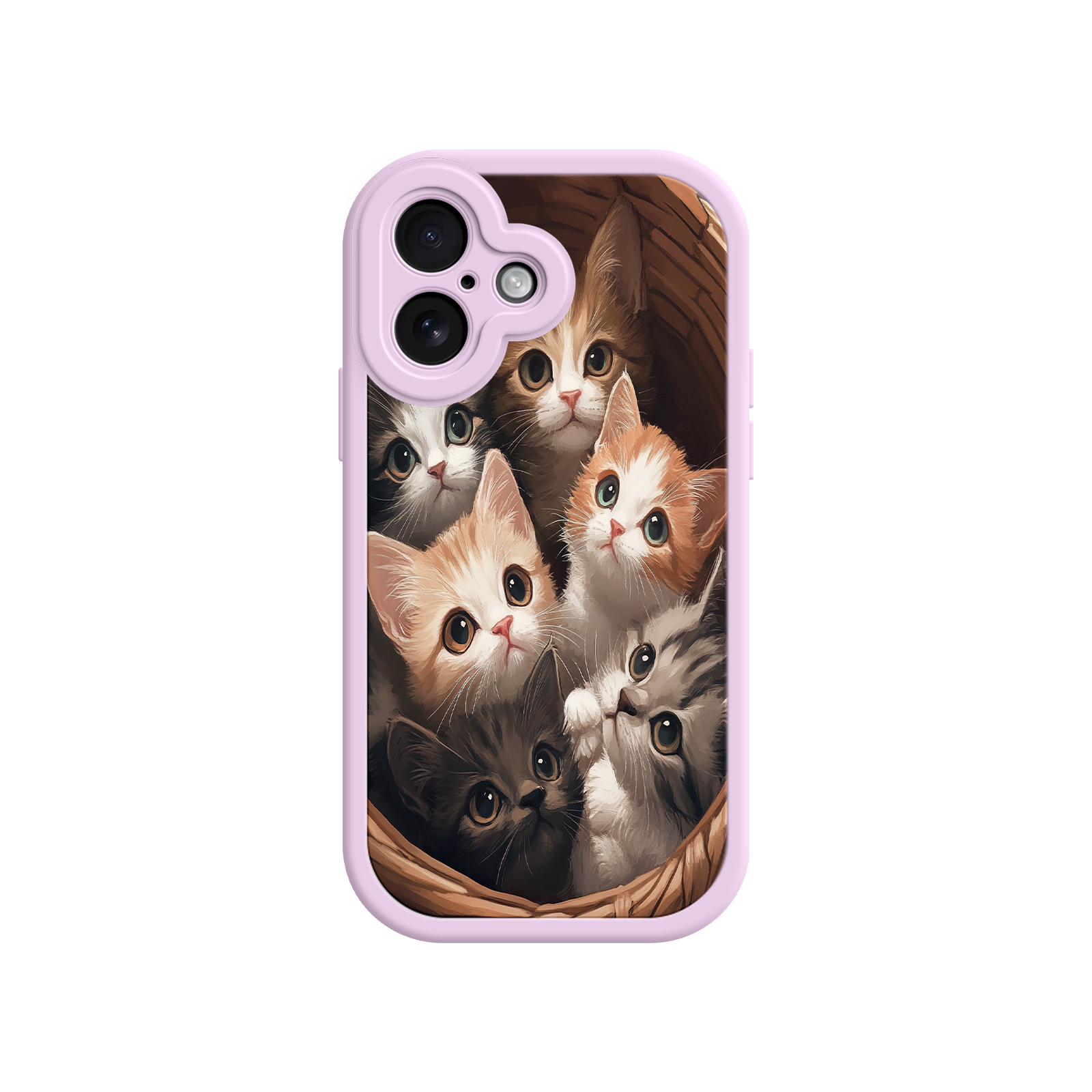 Cat phone case with soft fur and warm tones