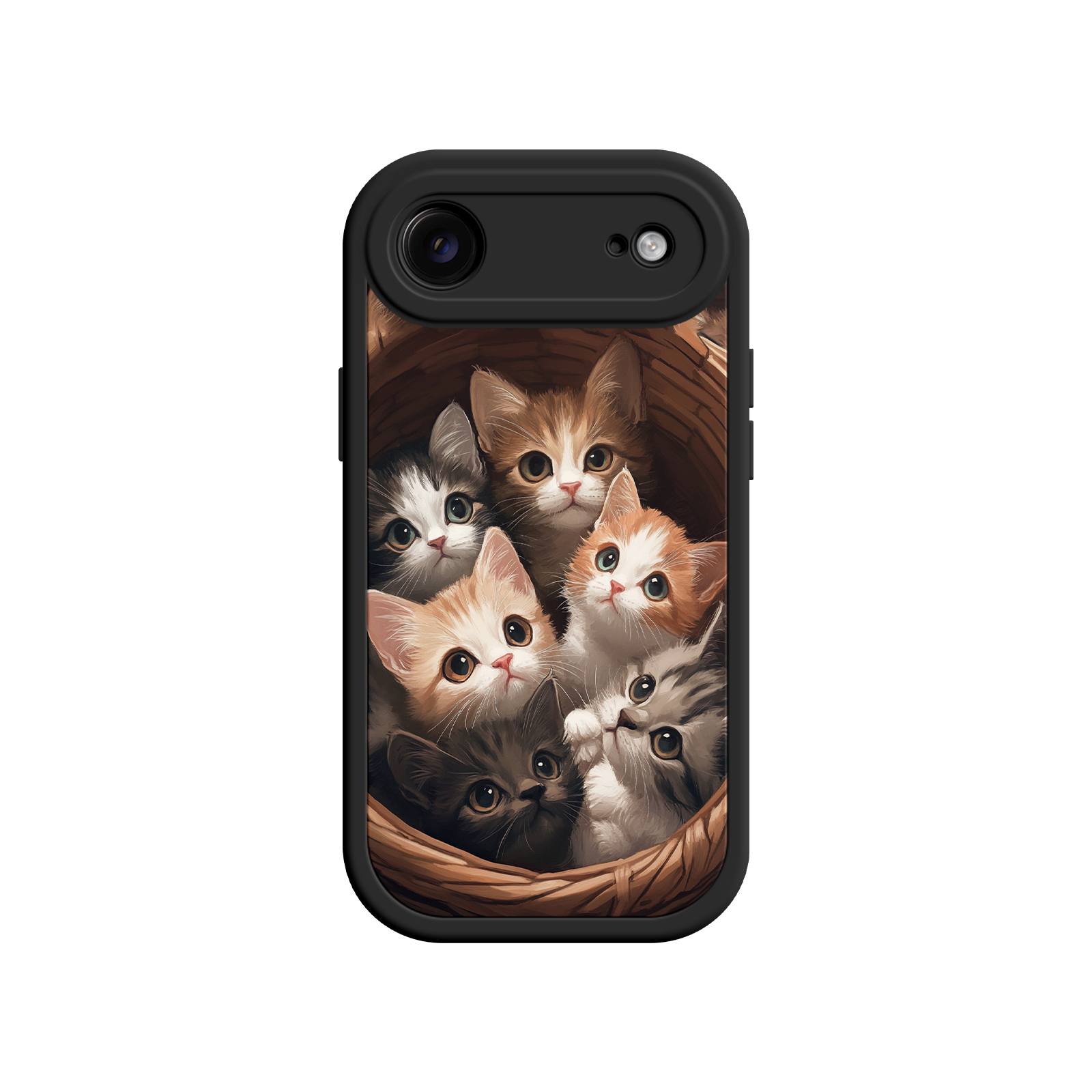 Basket of kittens phone case with soft colors