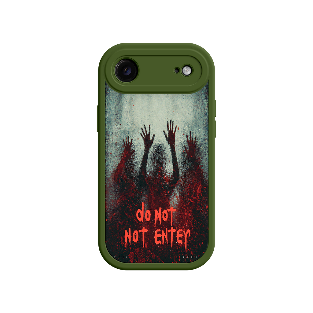 Horror phone case with reaching hands and splatter