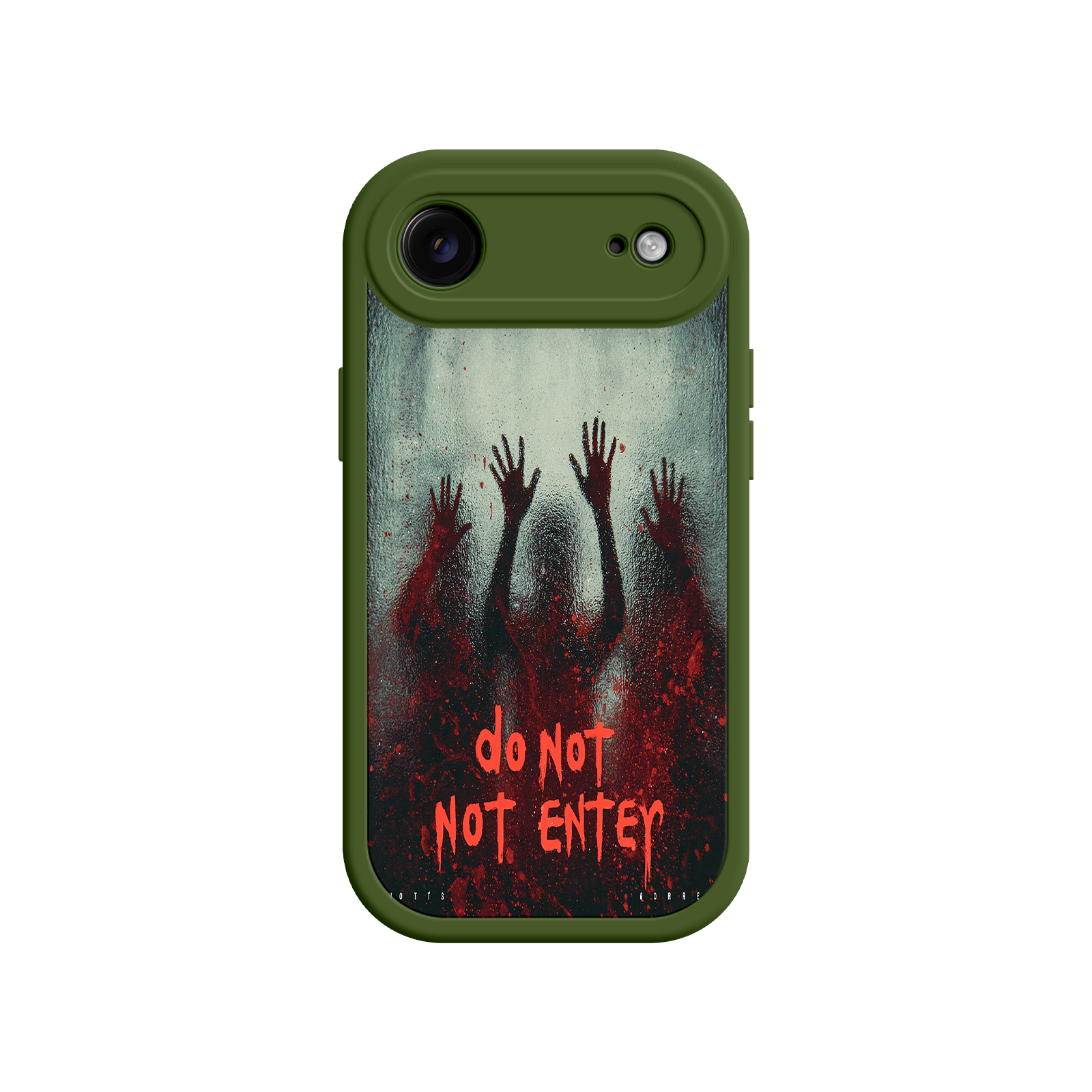 Horror phone case with reaching hands and splatter