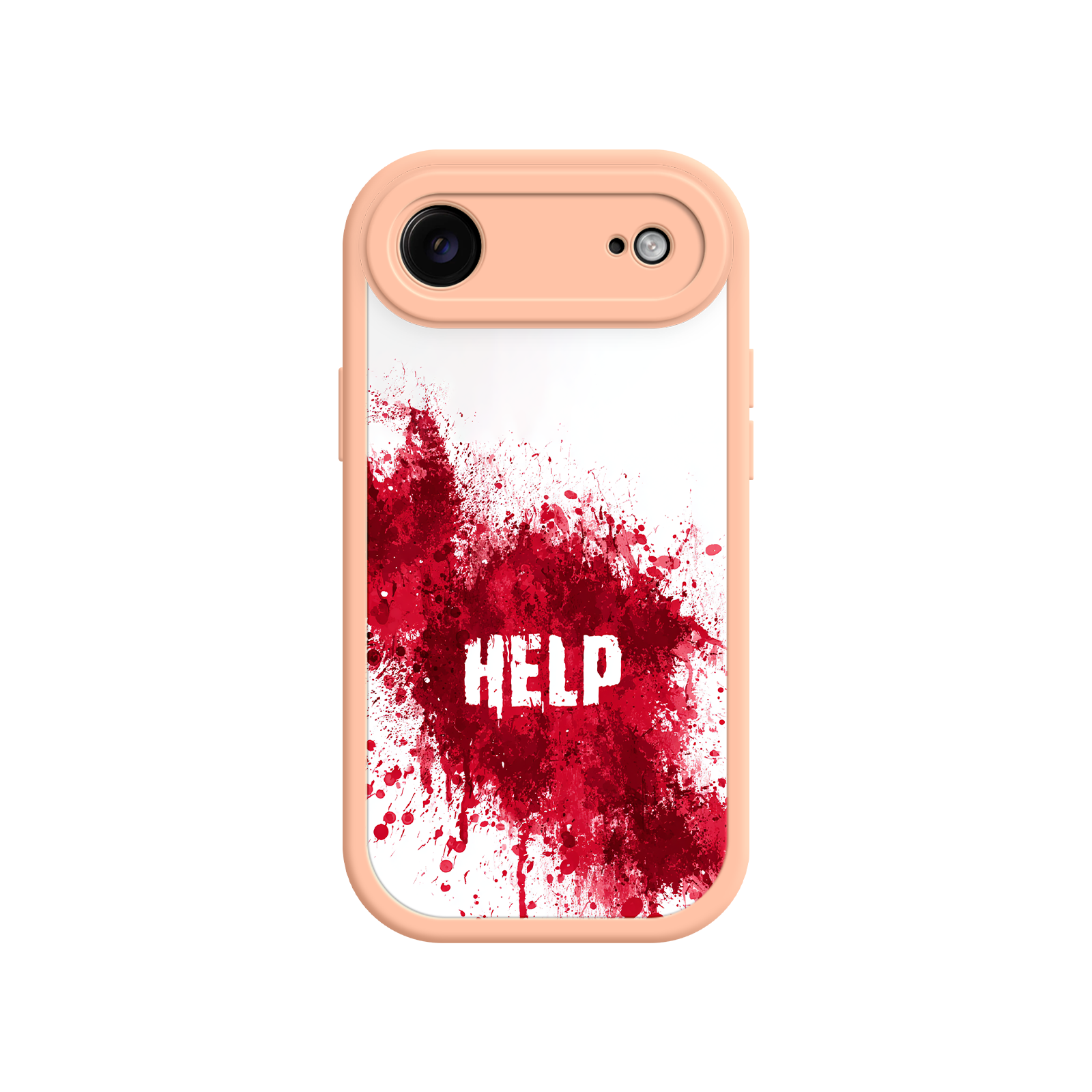 Edgy phone case featuring distressed “HELP” lettering