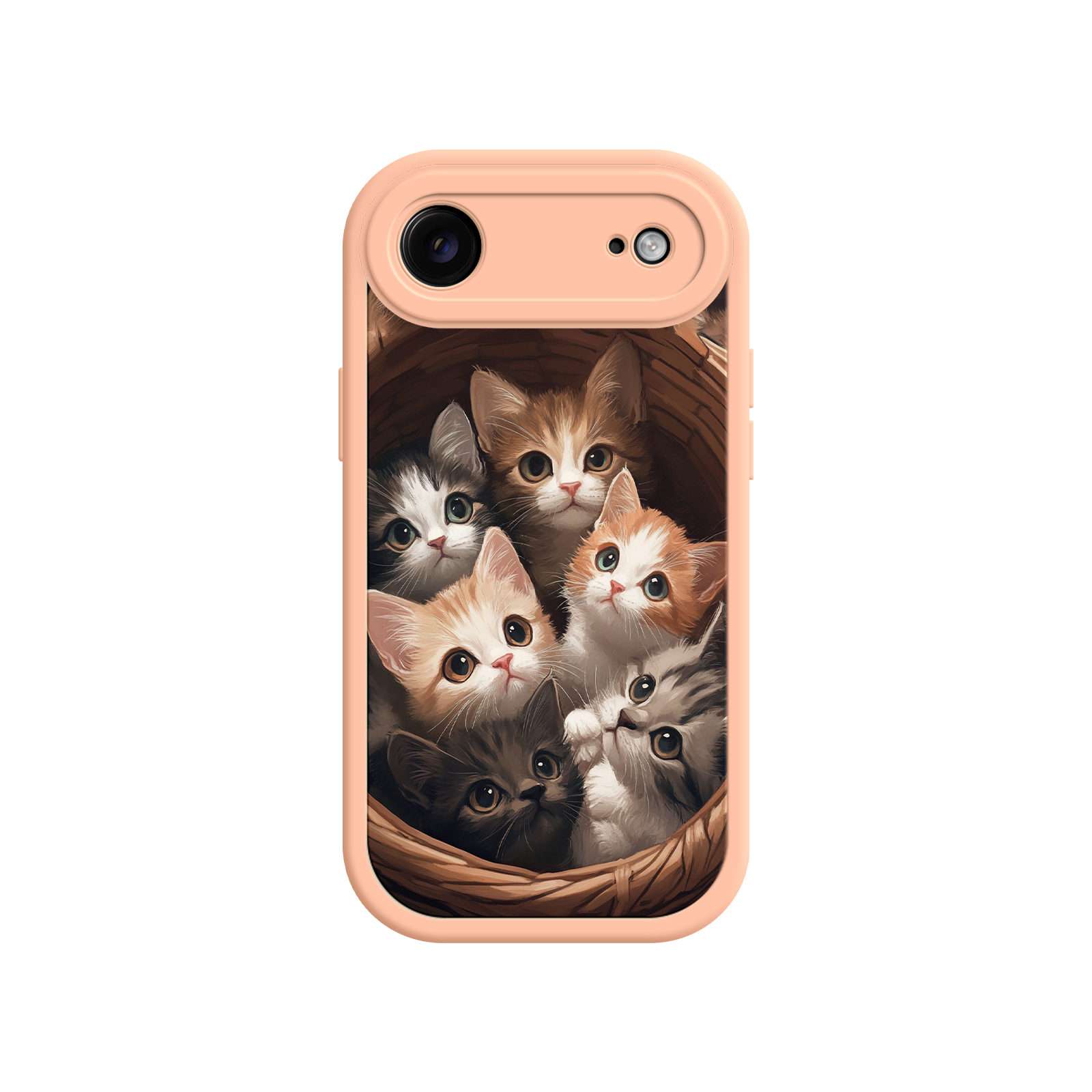 iPhone case with cute basket of kittens