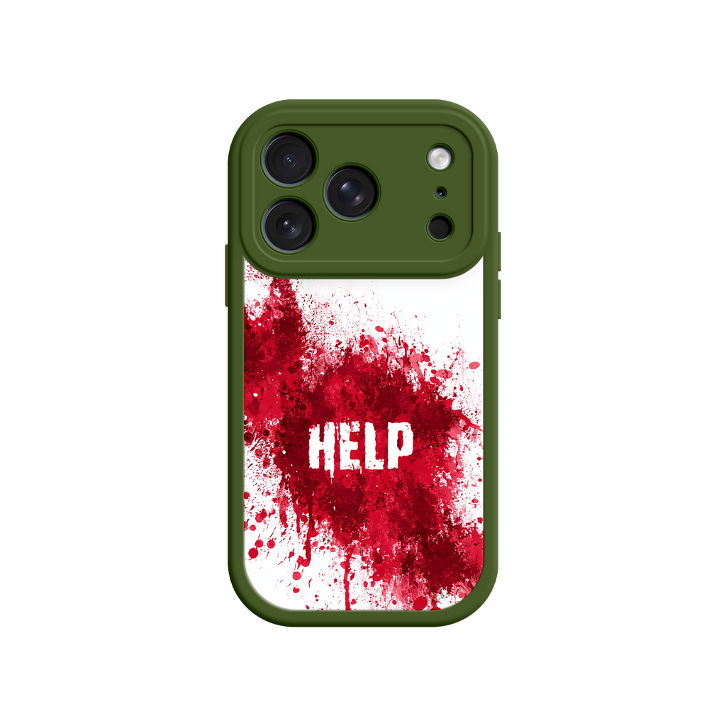 Graphic phone case featuring bold red splatter design