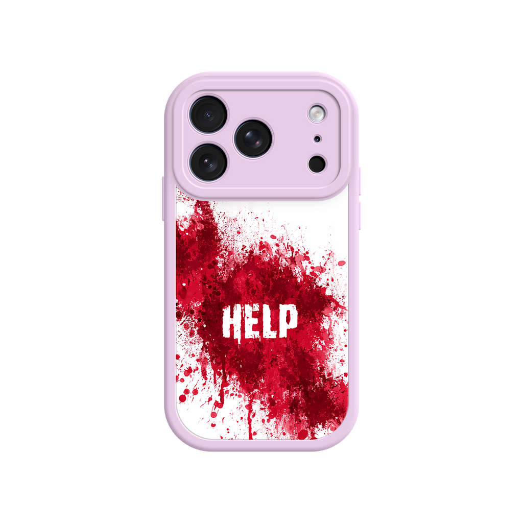 Edgy phone case with blood splatter artwork