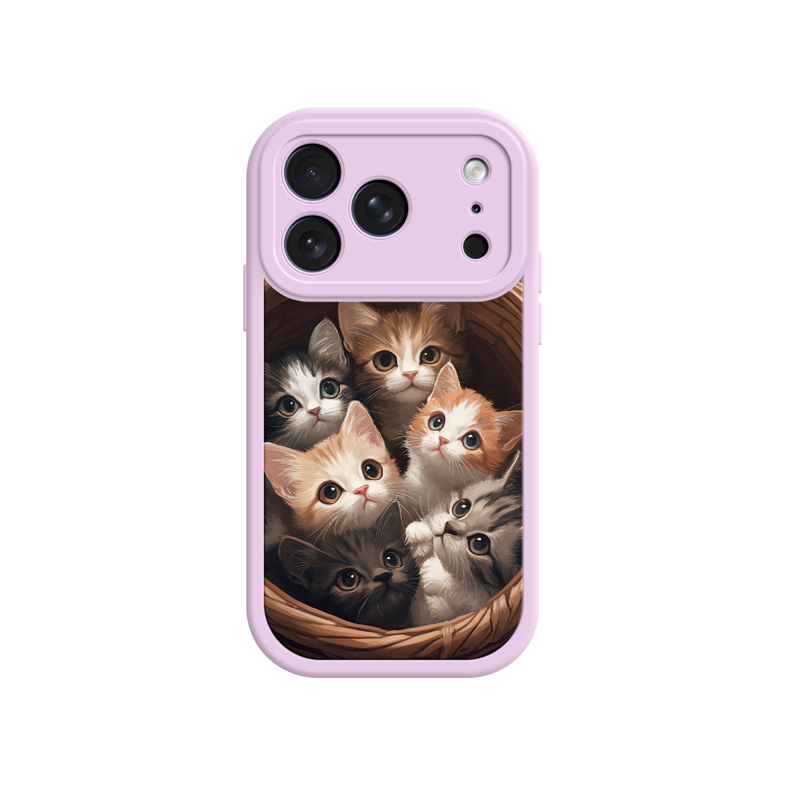 Cozy iPhone case with snuggly kitten group