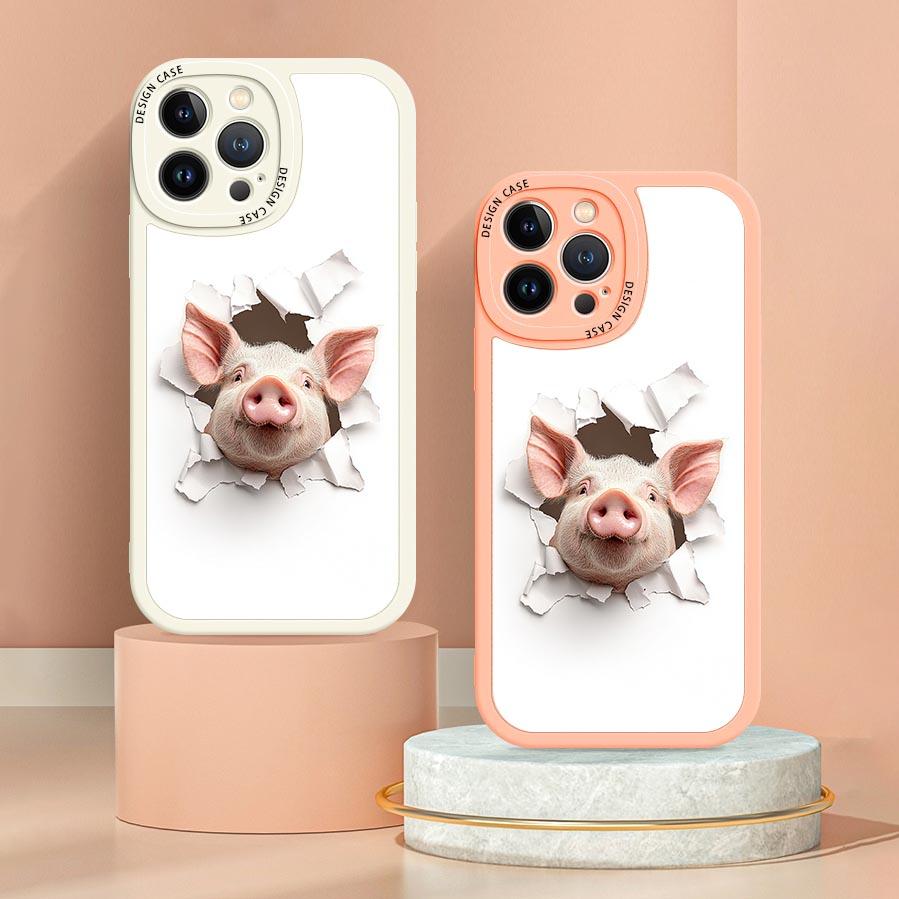 Piggy phonecase compatible for iphone 16 15 14 13 12 11 Cellphone Casing Shockproof Devices Smartphone Protection Protective Back Cover Handheld Accessories Screen Protector