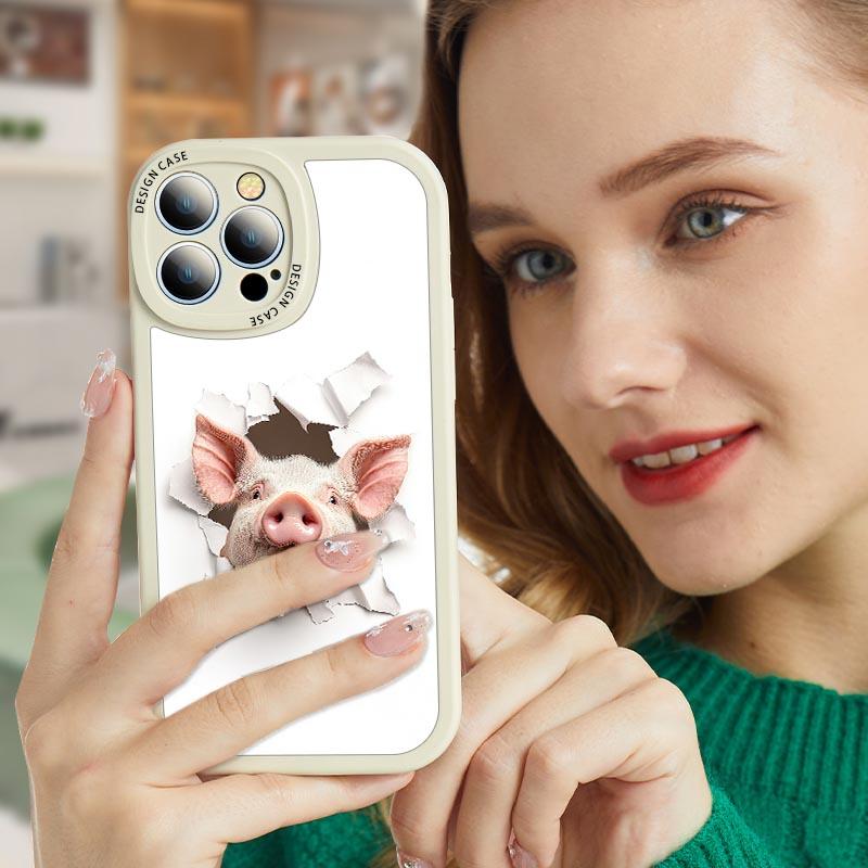 Piggy phonecase compatible for iphone 16 15 14 13 12 11 Cellphone Casing Shockproof Devices Smartphone Protection Protective Back Cover Handheld Accessories Screen Protector