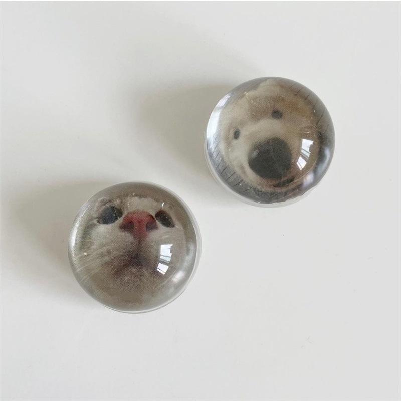 3D Crystal Ball Cat PopSockets phone PopGrip, adjustable cellphone stand, retractable smartphone holder, phone mount support, Folding Kickstand, handheld accessories