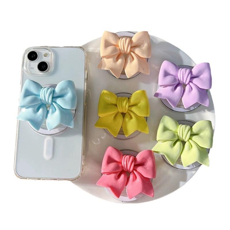 3D Ribbon Bow PopSockets phone PopGrip, Desktop Bracket, adjustable cellphone stand, retractable smartphone holder, phone mount support, Folding Kickstand, handheld accessories