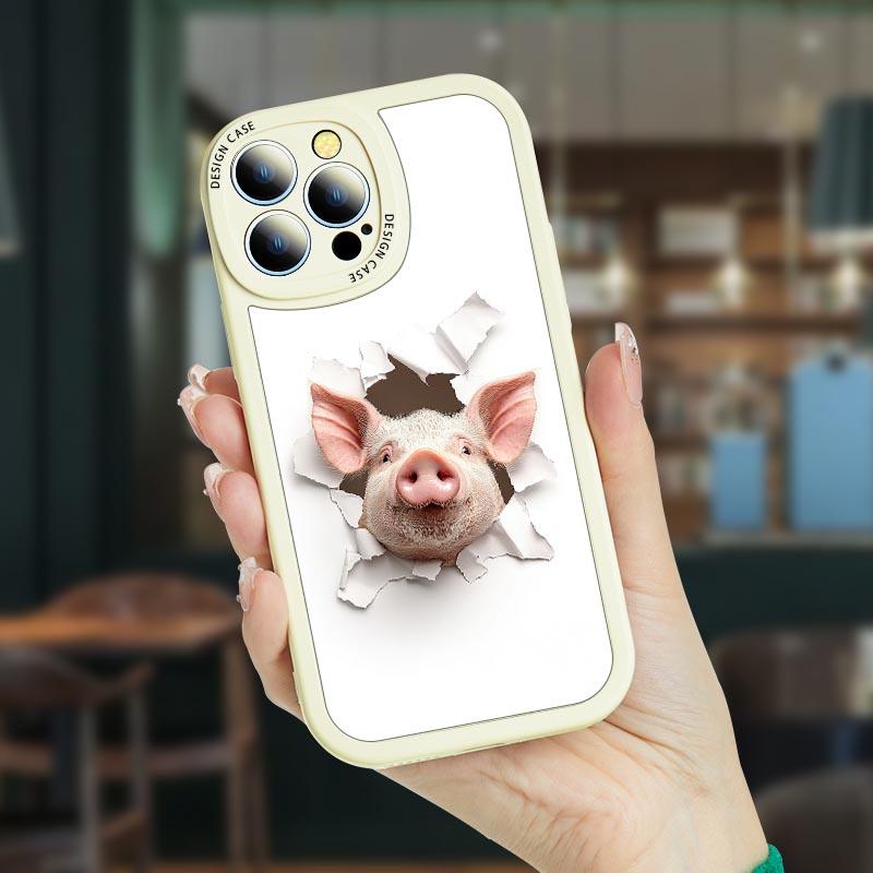 Piggy phonecase compatible for iphone 16 15 14 13 12 11 Cellphone Casing Shockproof Devices Smartphone Protection Protective Back Cover Handheld Accessories Screen Protector