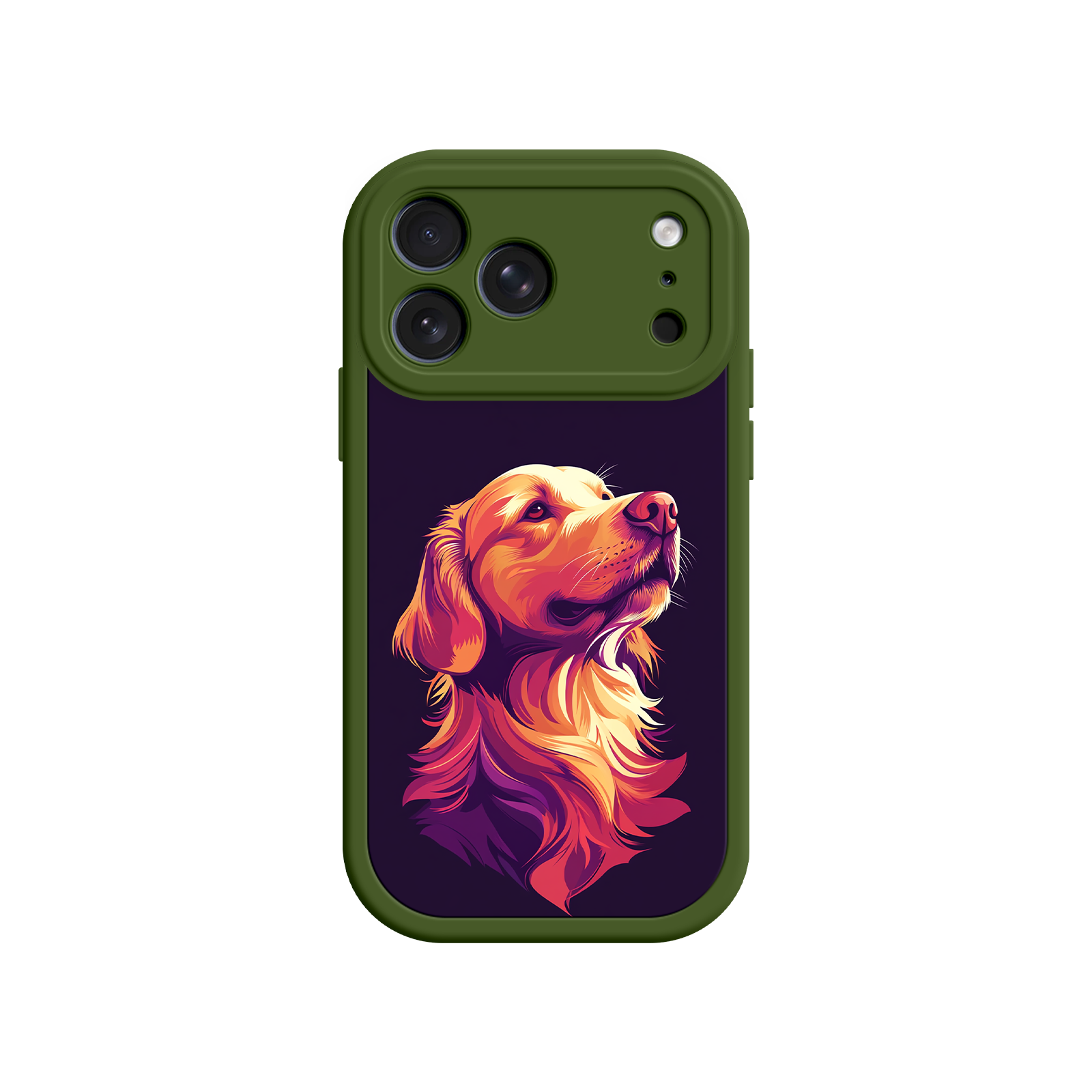 Colorful Golden Retriever design on smartphone case