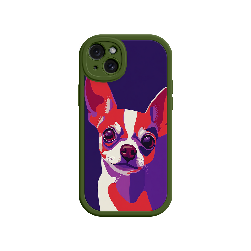 Vibrant dog illustration phone cover for iPhone